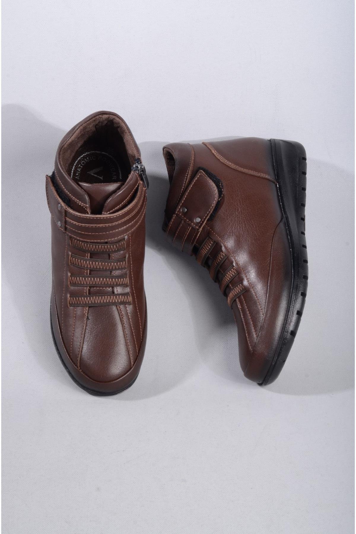 SEÇ 7118 HAKİKİ DERİ COMFORT KADIN BOT KAHVE