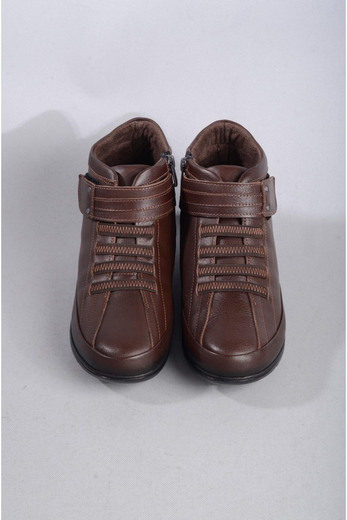 SEÇ 7118 HAKİKİ DERİ COMFORT KADIN BOT KAHVE