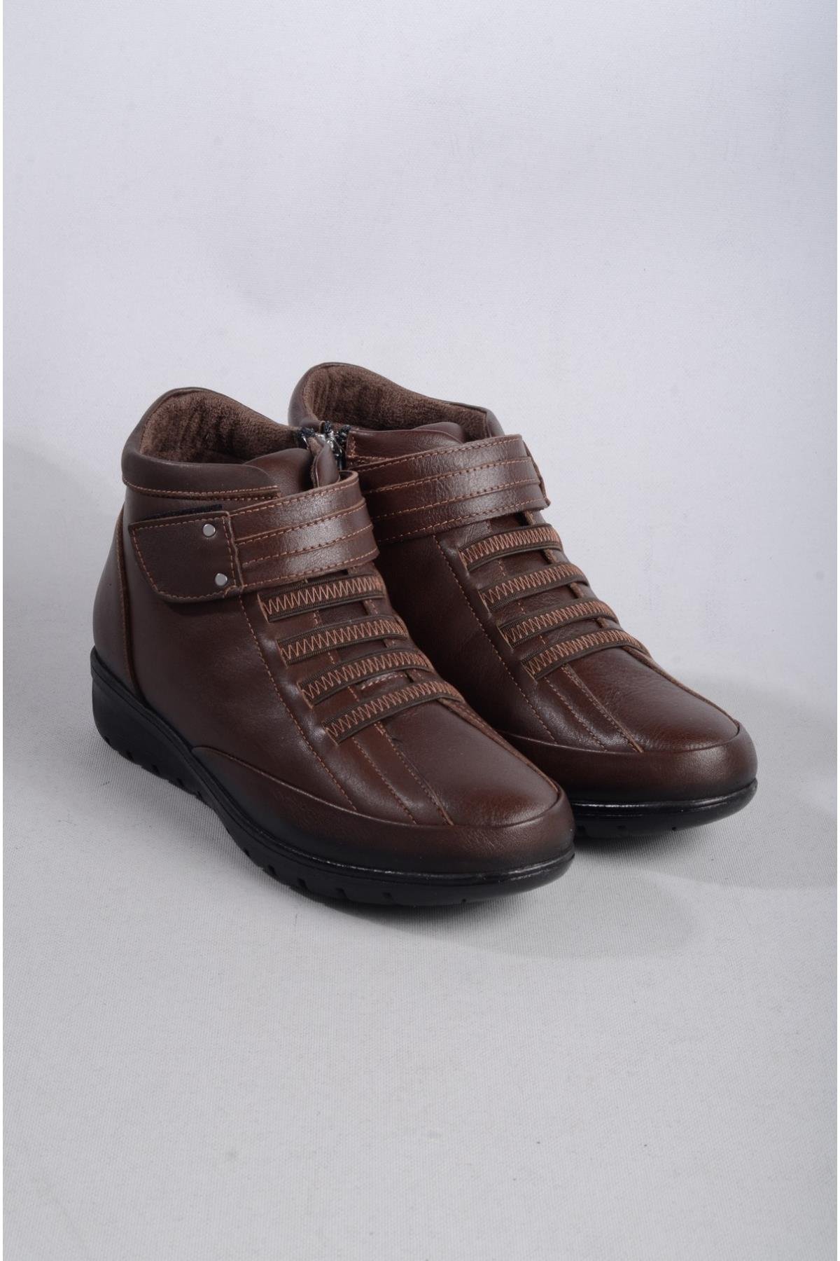 SEÇ 7118 HAKİKİ DERİ COMFORT KADIN BOT KAHVE