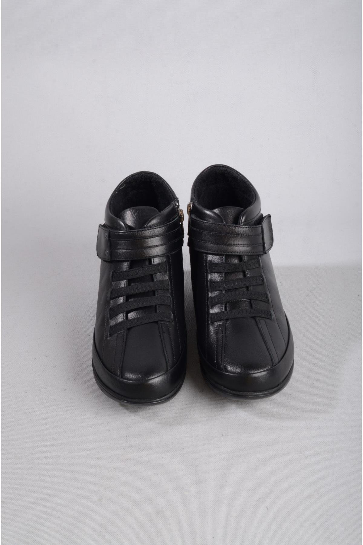 SEÇ 7118 HAKİKİ DERİ COMFORT KADIN BOT SİYAH