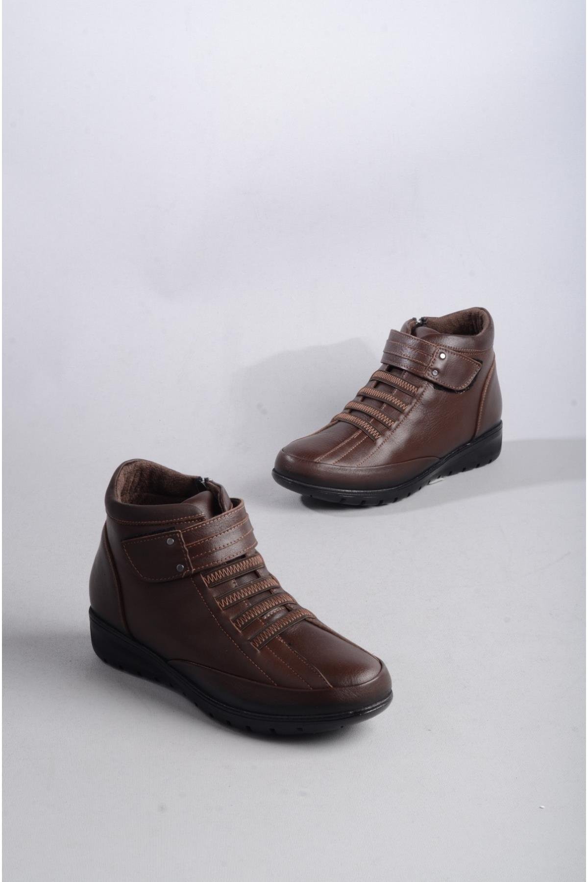 SEÇ 7118 HAKİKİ DERİ COMFORT KADIN BOT KAHVE