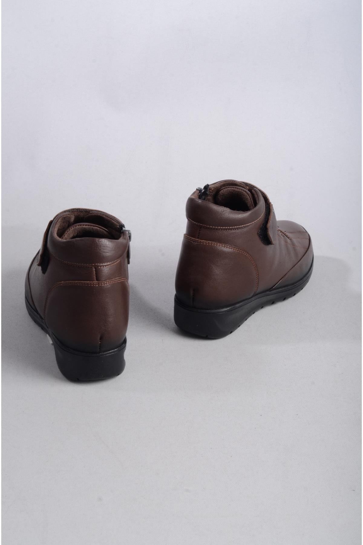 SEÇ 7118 HAKİKİ DERİ COMFORT KADIN BOT KAHVE