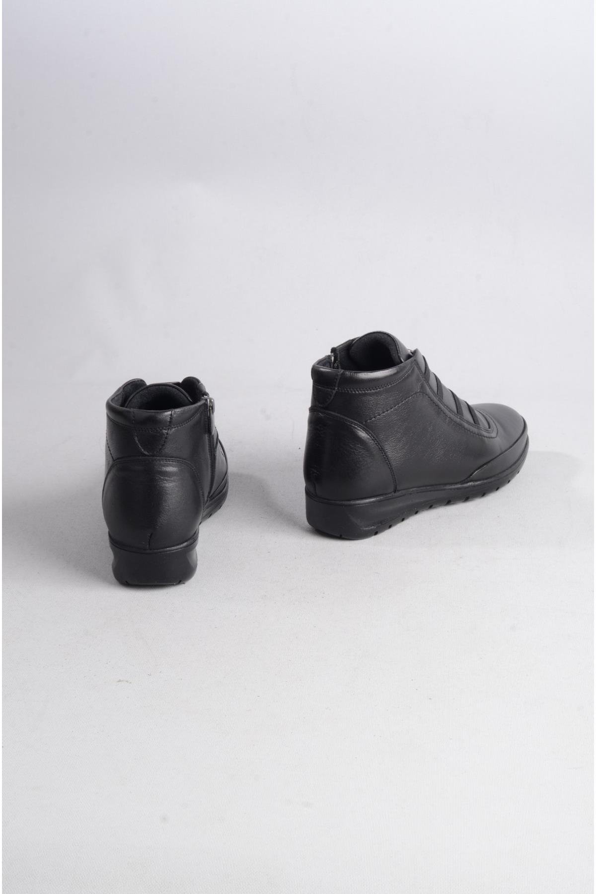SEÇ 7119 HAKİKİ DERİ KADIN COMFORT BOT SİYAH