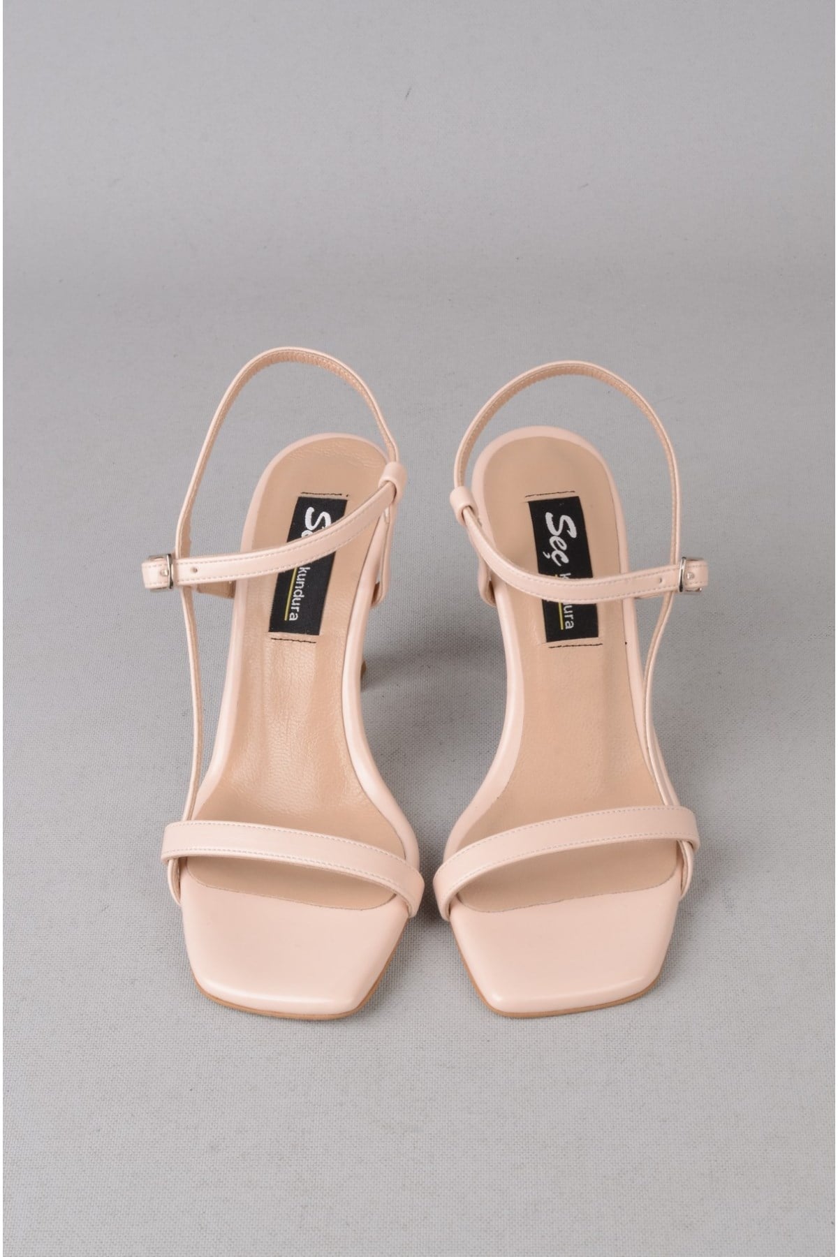 SEÇ 8569 BANTLI TOPUKLU AYAKKABI (Topuk Boyu: 9 cm) BEJ