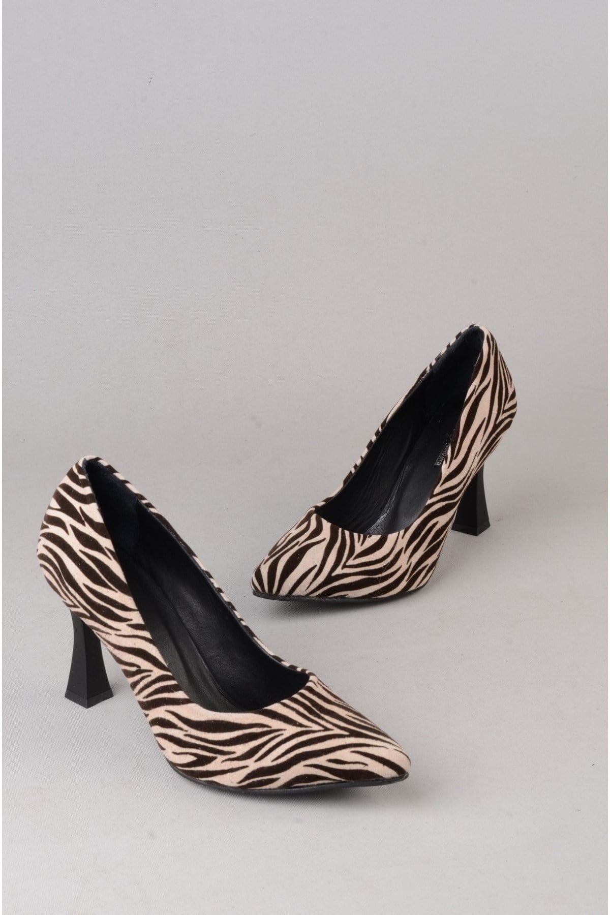 SEÇ 861 HAKİKİ DERİ STİLETTO (9cm) ZEBRA