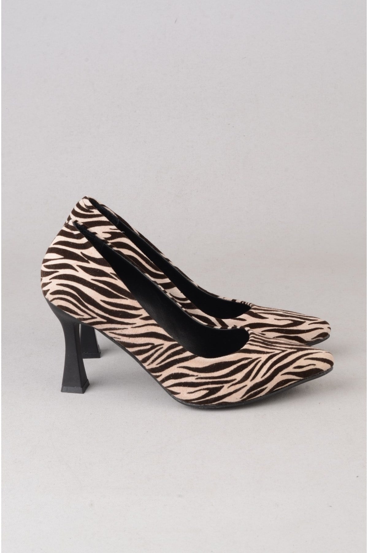 SEÇ 861 HAKİKİ DERİ STİLETTO (9cm) ZEBRA