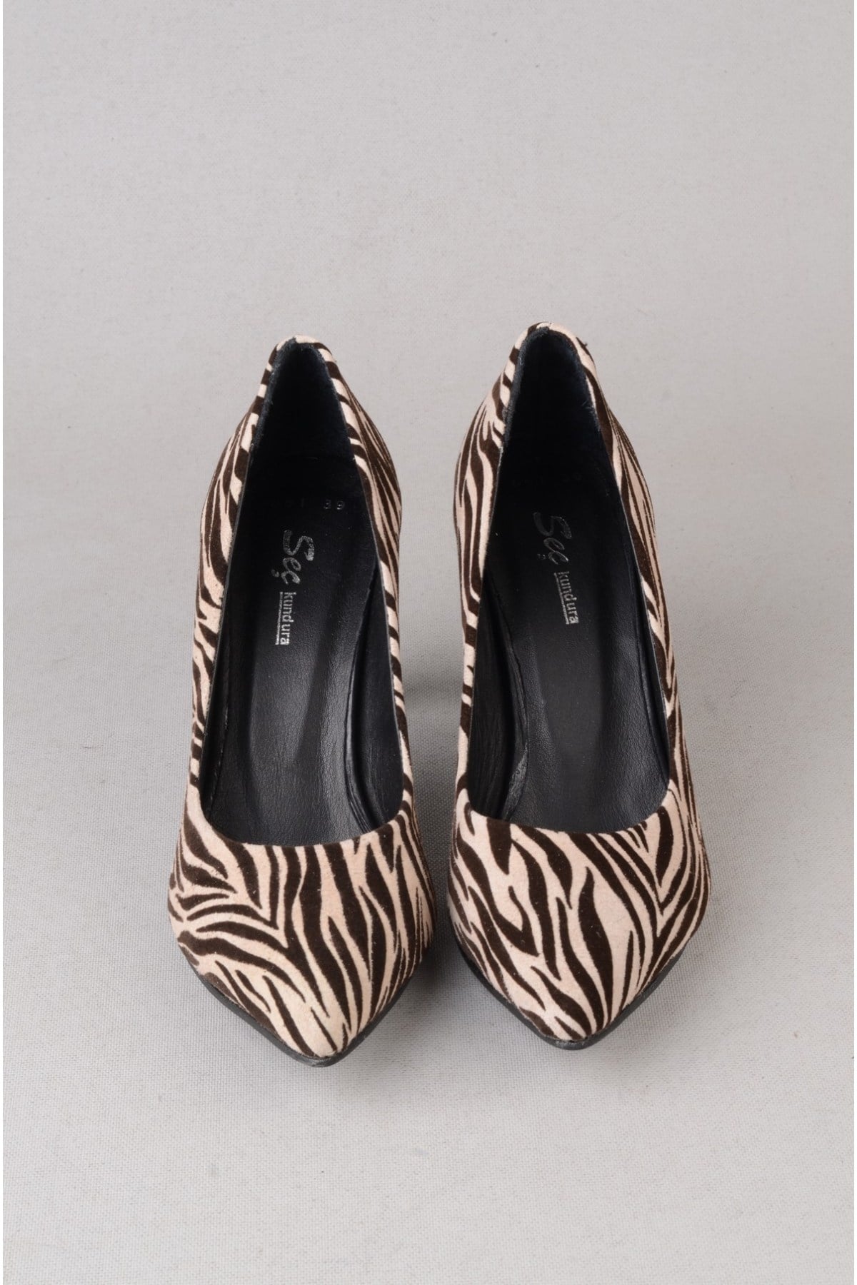 SEÇ 861 HAKİKİ DERİ STİLETTO (9cm) ZEBRA