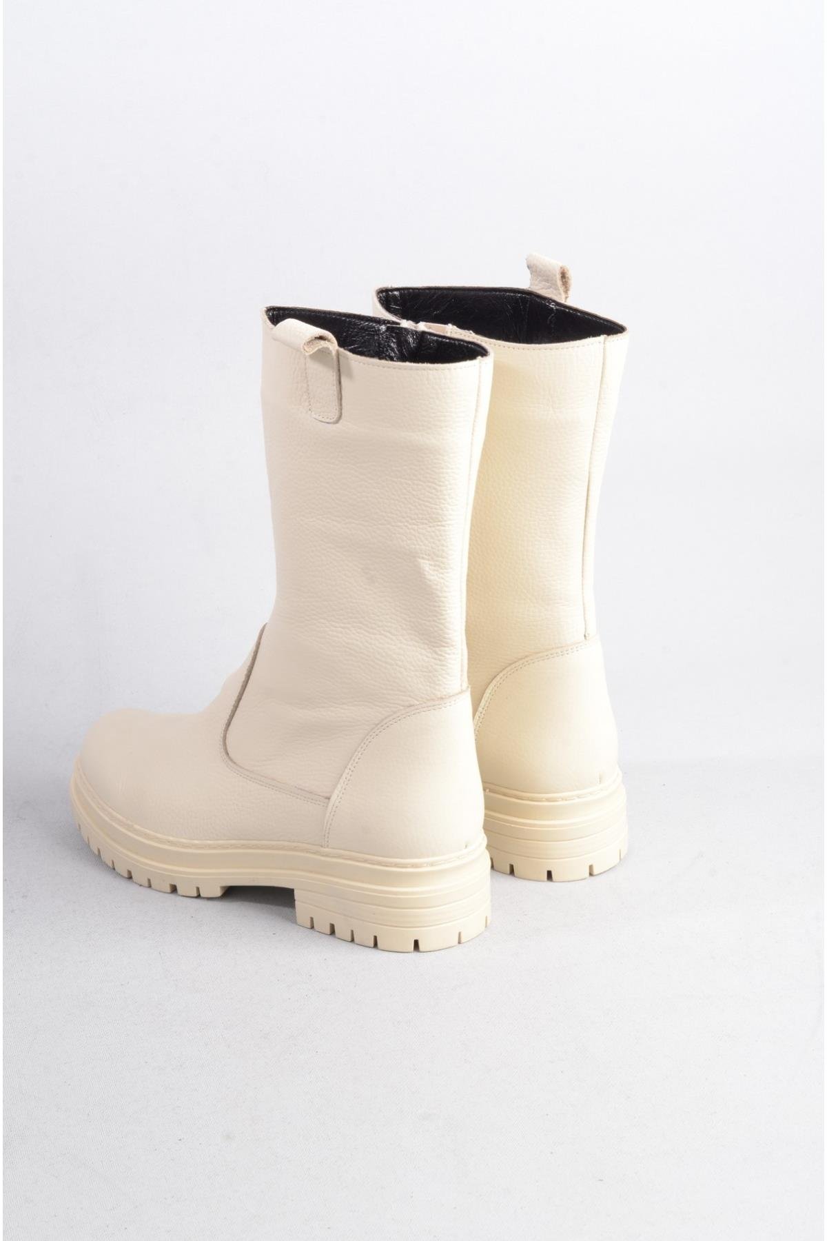 SEÇ 888 HAKİKİ DERİ KADIN BOT BEJ