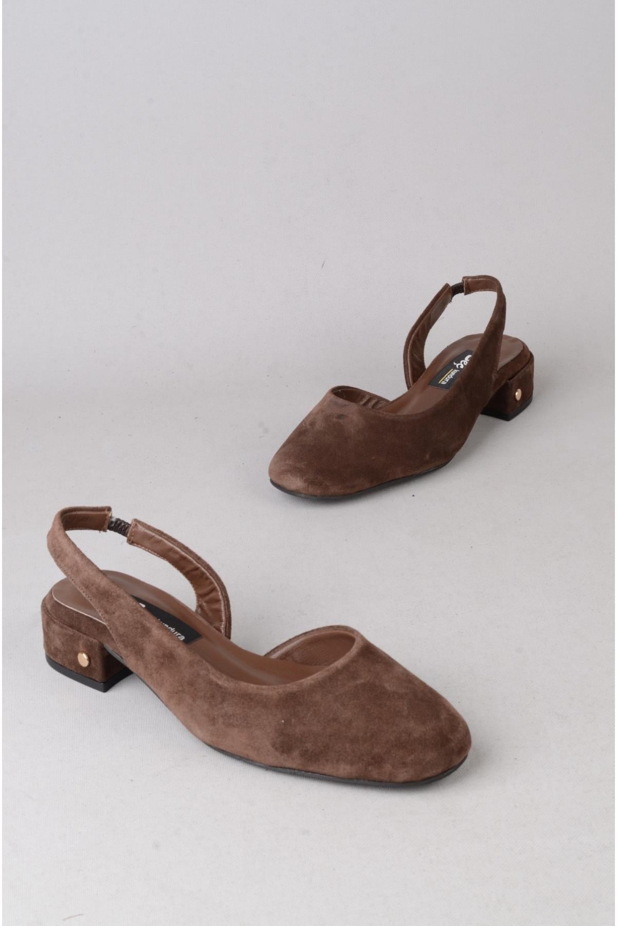 SEÇ 9510 HAKİKİ DERİ KADIN AYAKKABI (Topuk Boyu: 3 cm) KAHVE SÜET