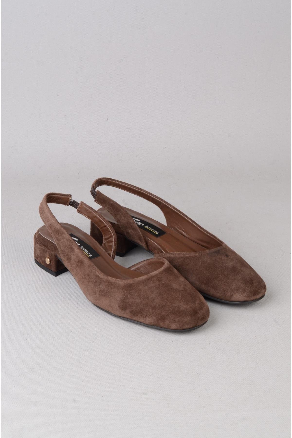SEÇ 9510 HAKİKİ DERİ KADIN AYAKKABI (Topuk Boyu: 3 cm) KAHVE SÜET