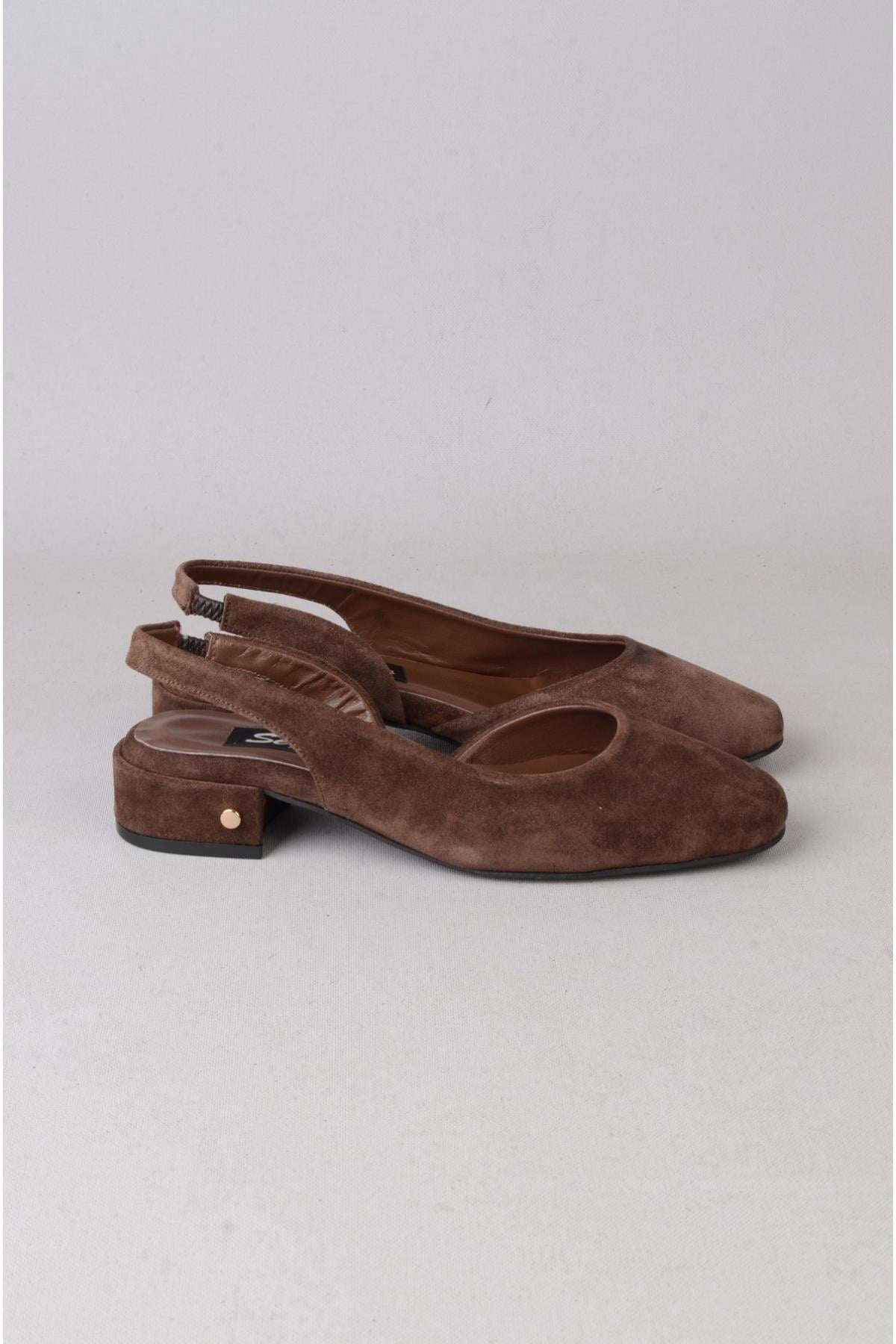 SEÇ 9510 HAKİKİ DERİ KADIN AYAKKABI (Topuk Boyu: 3 cm) KAHVE SÜET