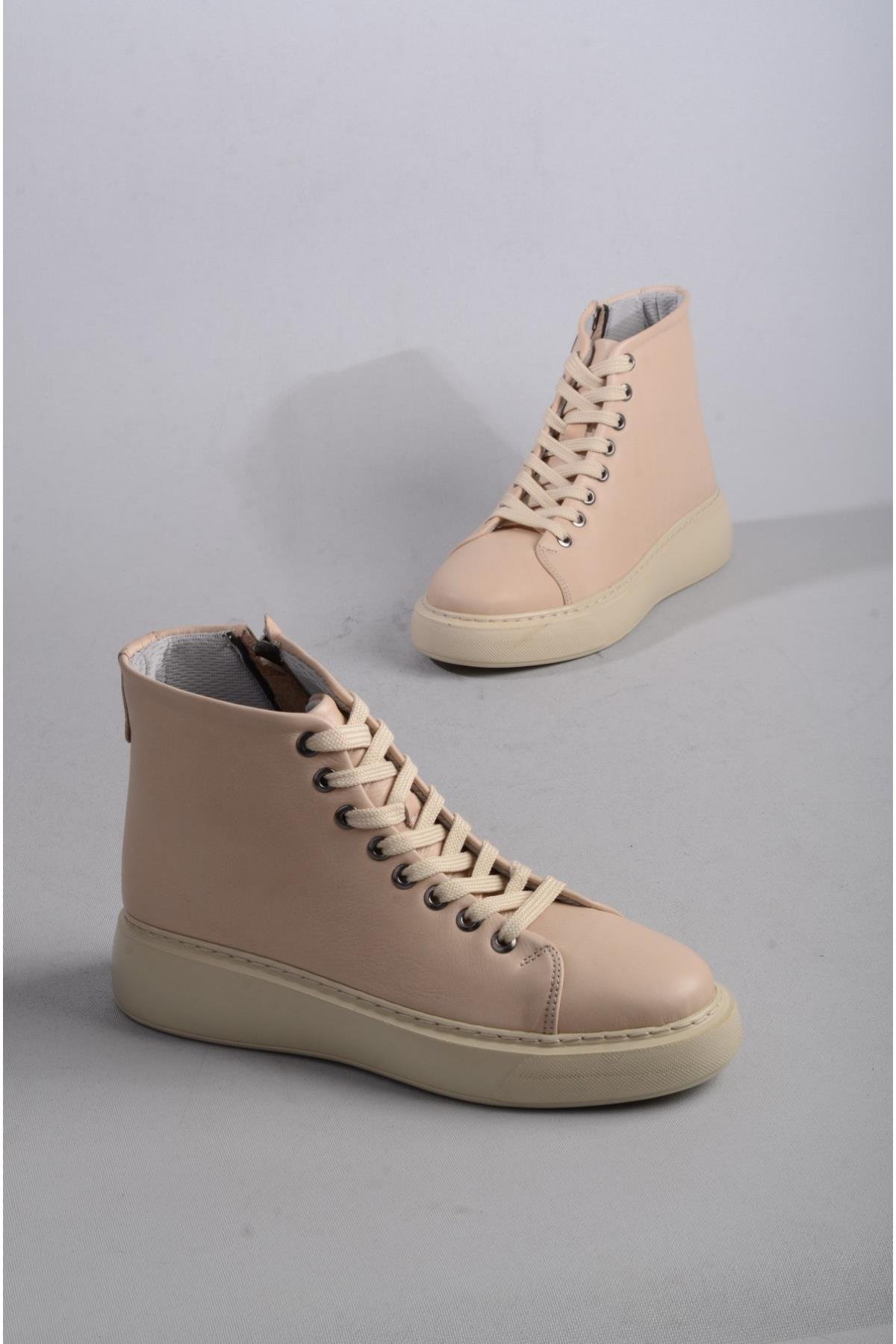 SEÇ D2210 HAKİKİ DERİ CASUAL BOT BEJ