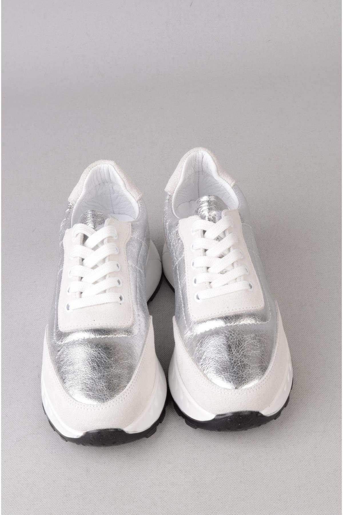 SEÇ K1160 HAKİKİ DERİ CASUAL KADIN AYAKKABI GÜMÜŞ