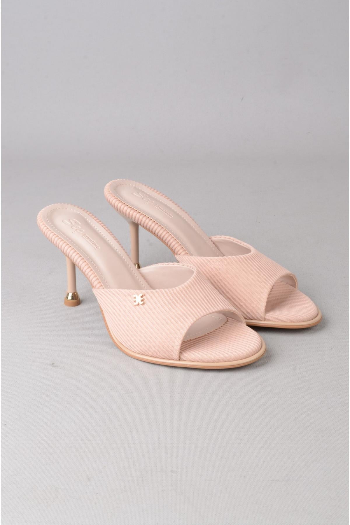 SEÇ S57 TOPUKLU KADIN TERLİK (Topuk Boyu:9cm) BEJ