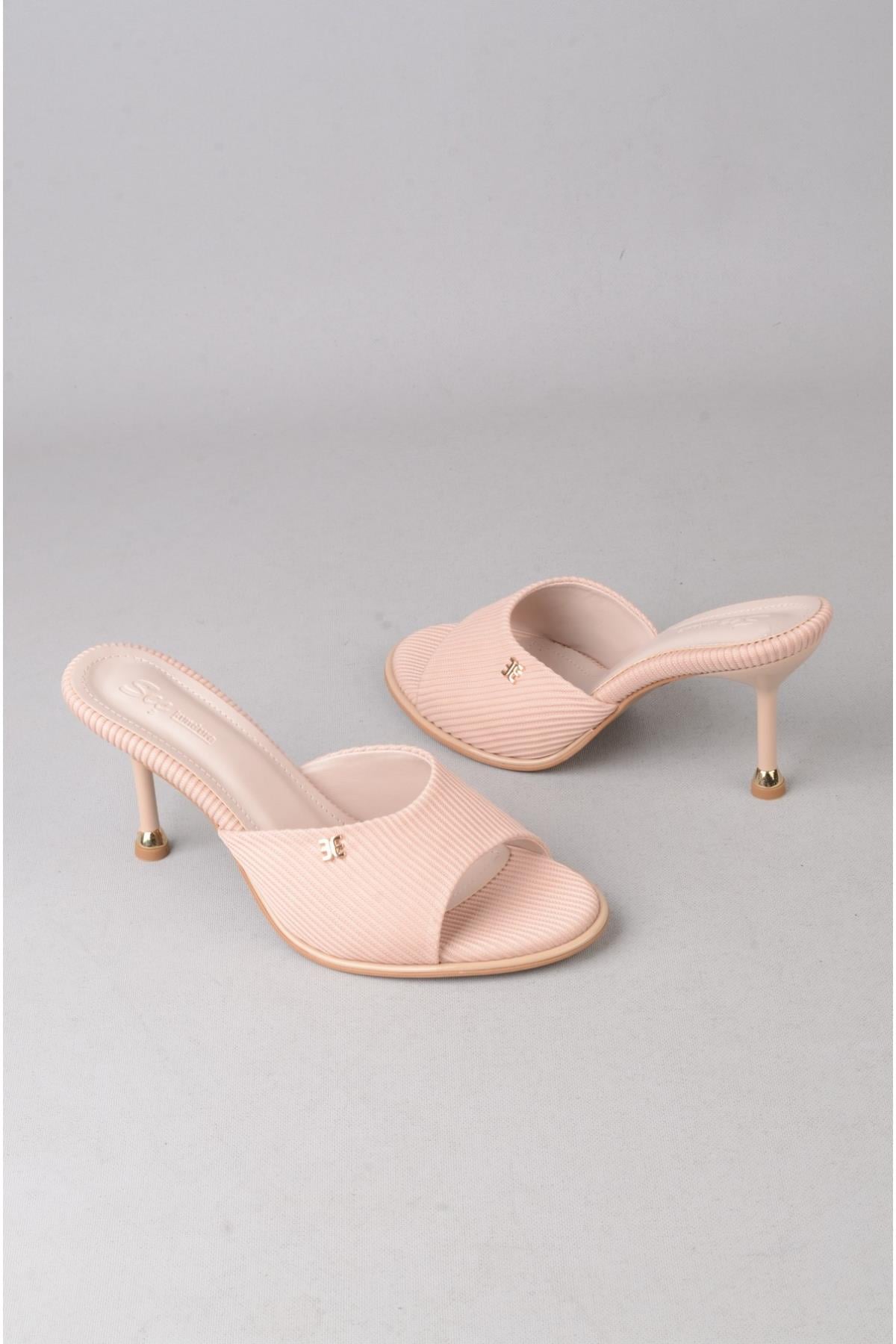 SEÇ S57 TOPUKLU KADIN TERLİK (Topuk Boyu:9cm) BEJ