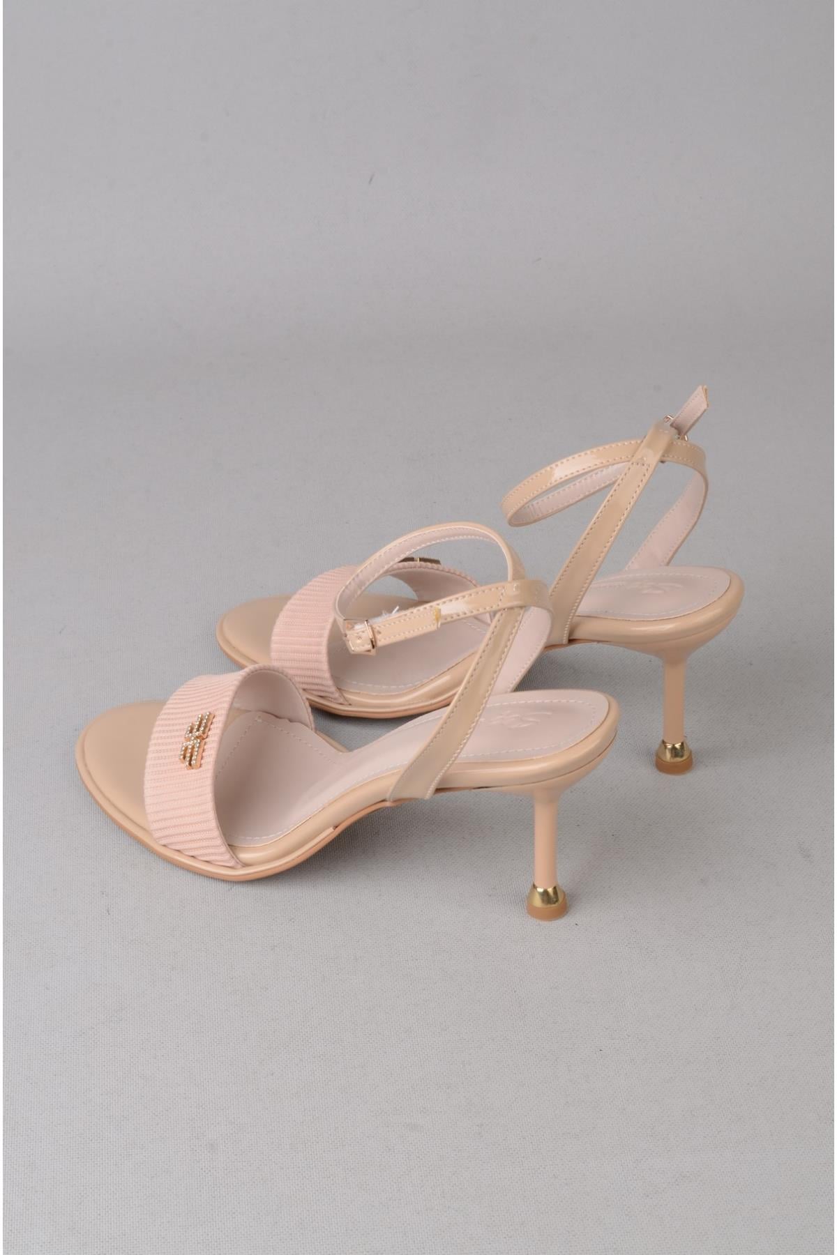 SEÇ S68 TOPUKLU KADIN AYAKKABI (Topuk Boyu: 9cm) BEJ