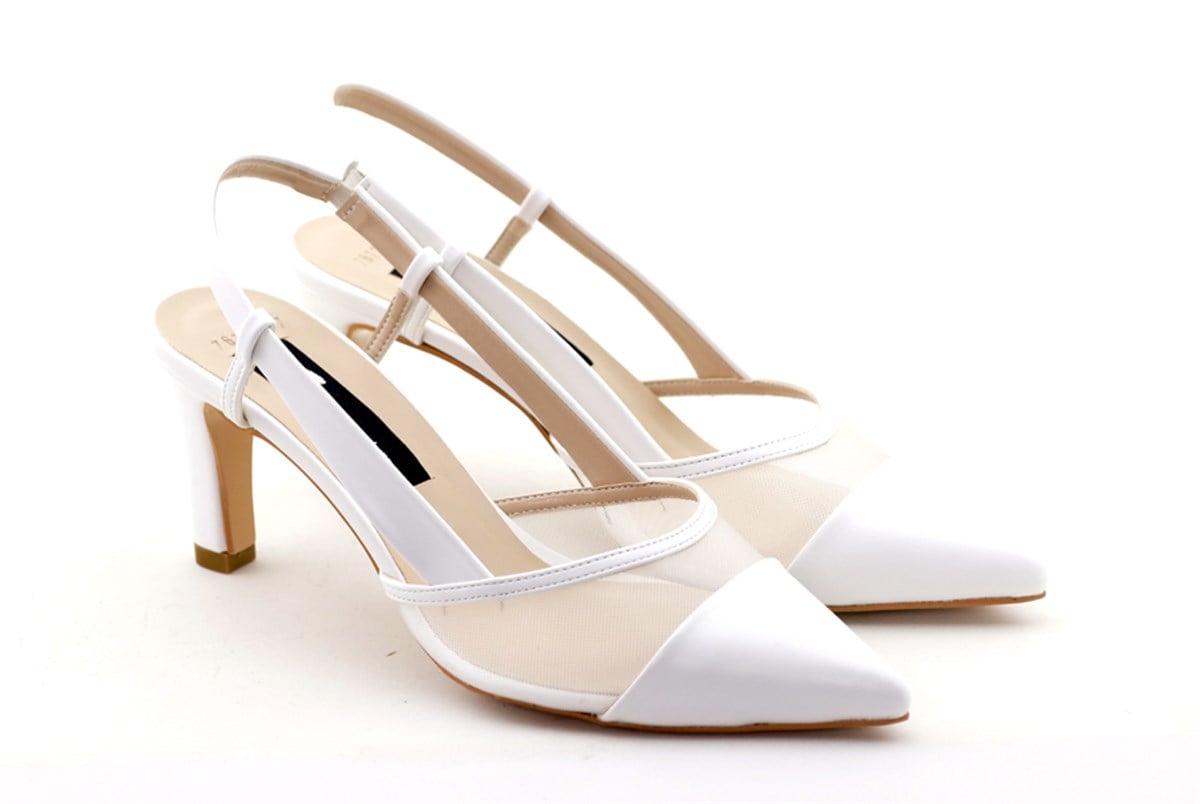 Şnk 7677 Stiletto Topuklu Ayakkabi Beyaz