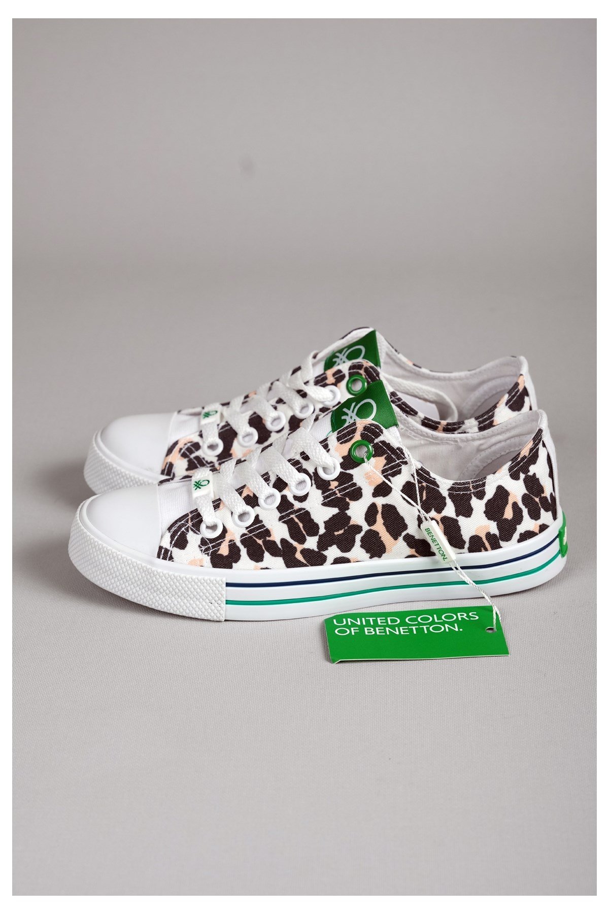 United Colors Of Benetton Bn30179  Convers Model Keten Ayakkabi Beyaz-Leopar