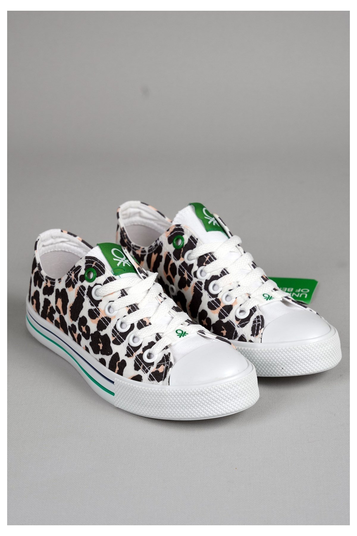 United Colors Of Benetton Bn30179  Convers Model Keten Ayakkabi Beyaz-Leopar
