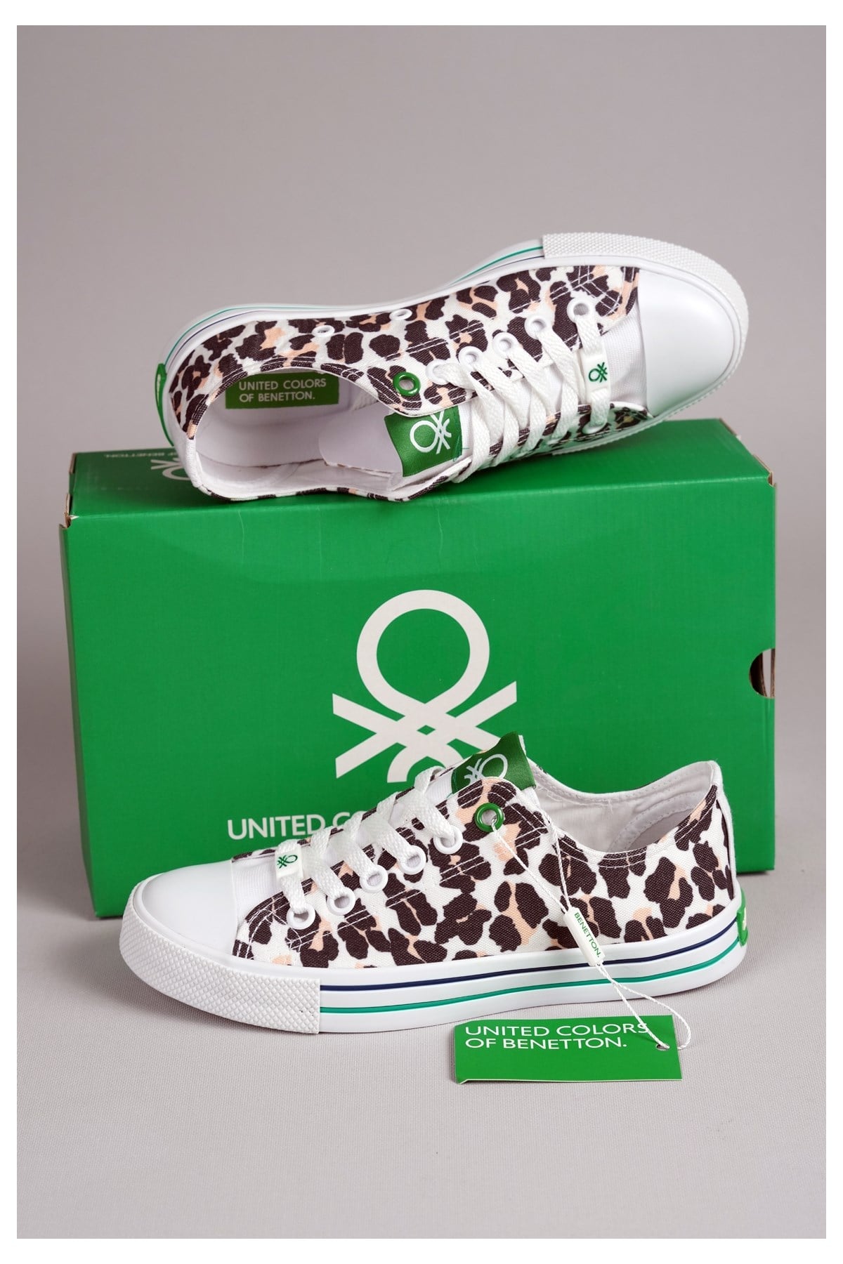 United Colors Of Benetton Bn30179  Convers Model Keten Ayakkabi Beyaz-Leopar