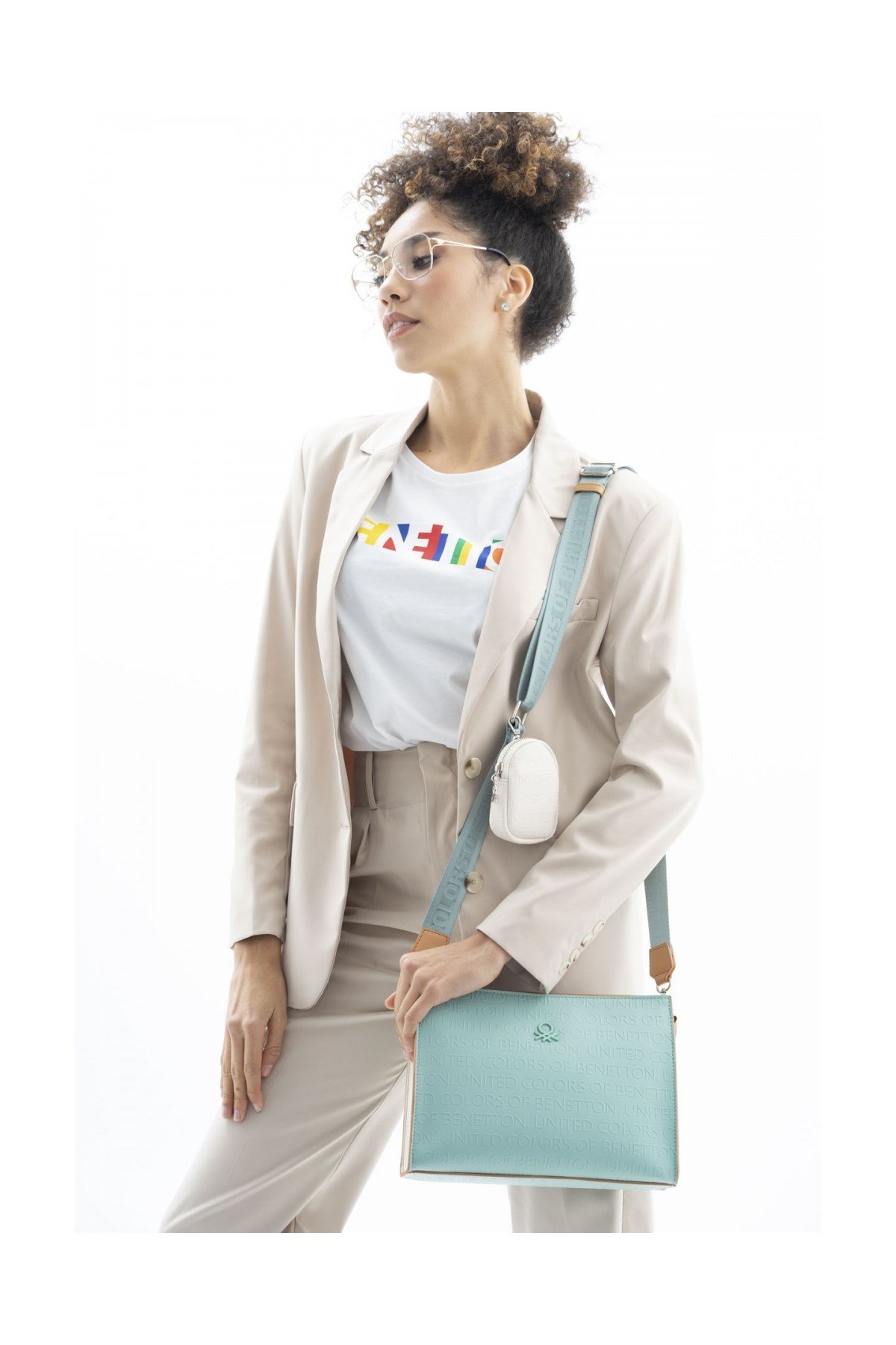 United Colors Of Benetton Bnt462 Çapraz Çanta Yeşil-Bej-A.camel