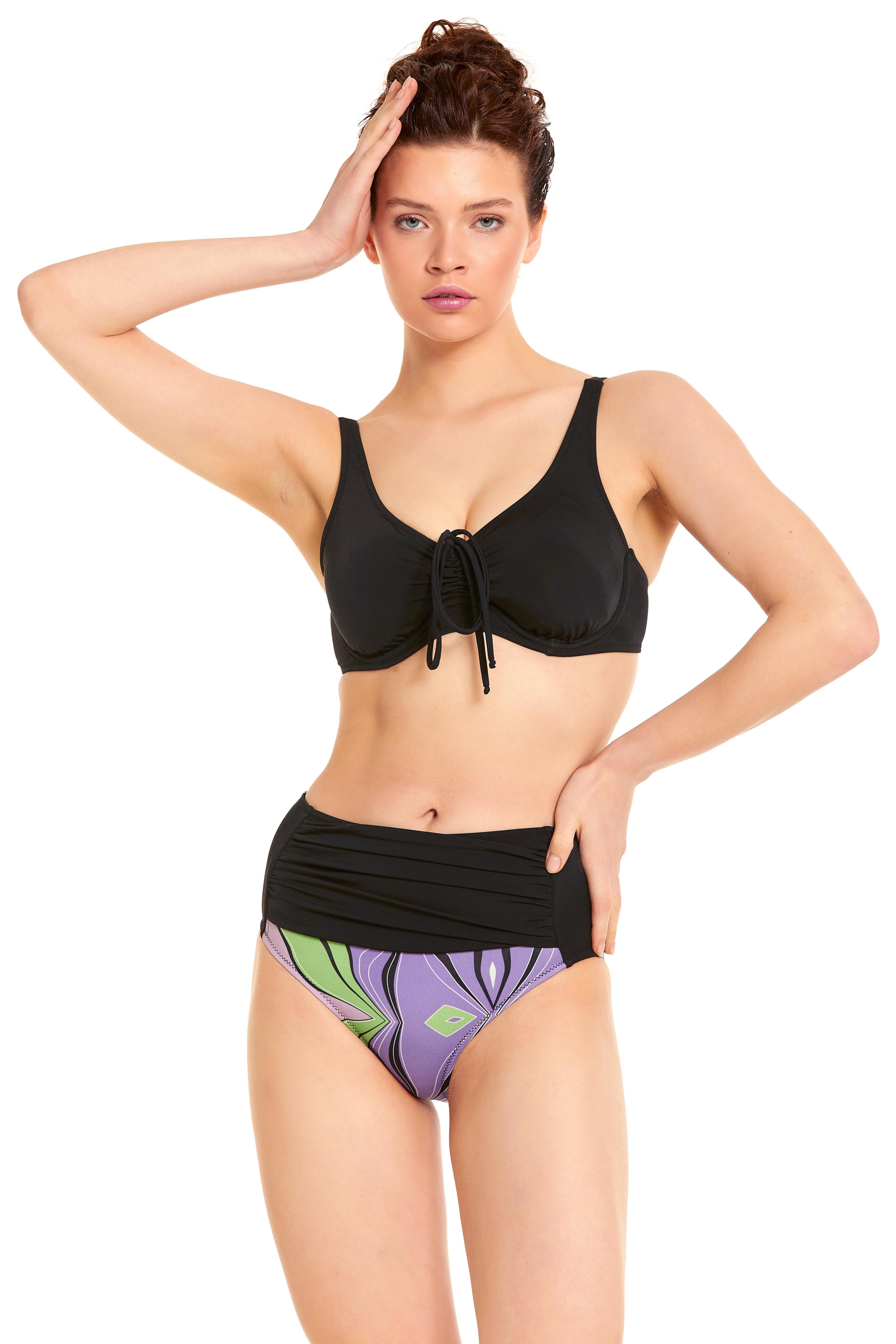 mayostoreArgentoToparlayıcı Bikini ModelleriArgento Yüksek Bel Gizli Balenli Toparlayıcı Bikini Takımı Siyah