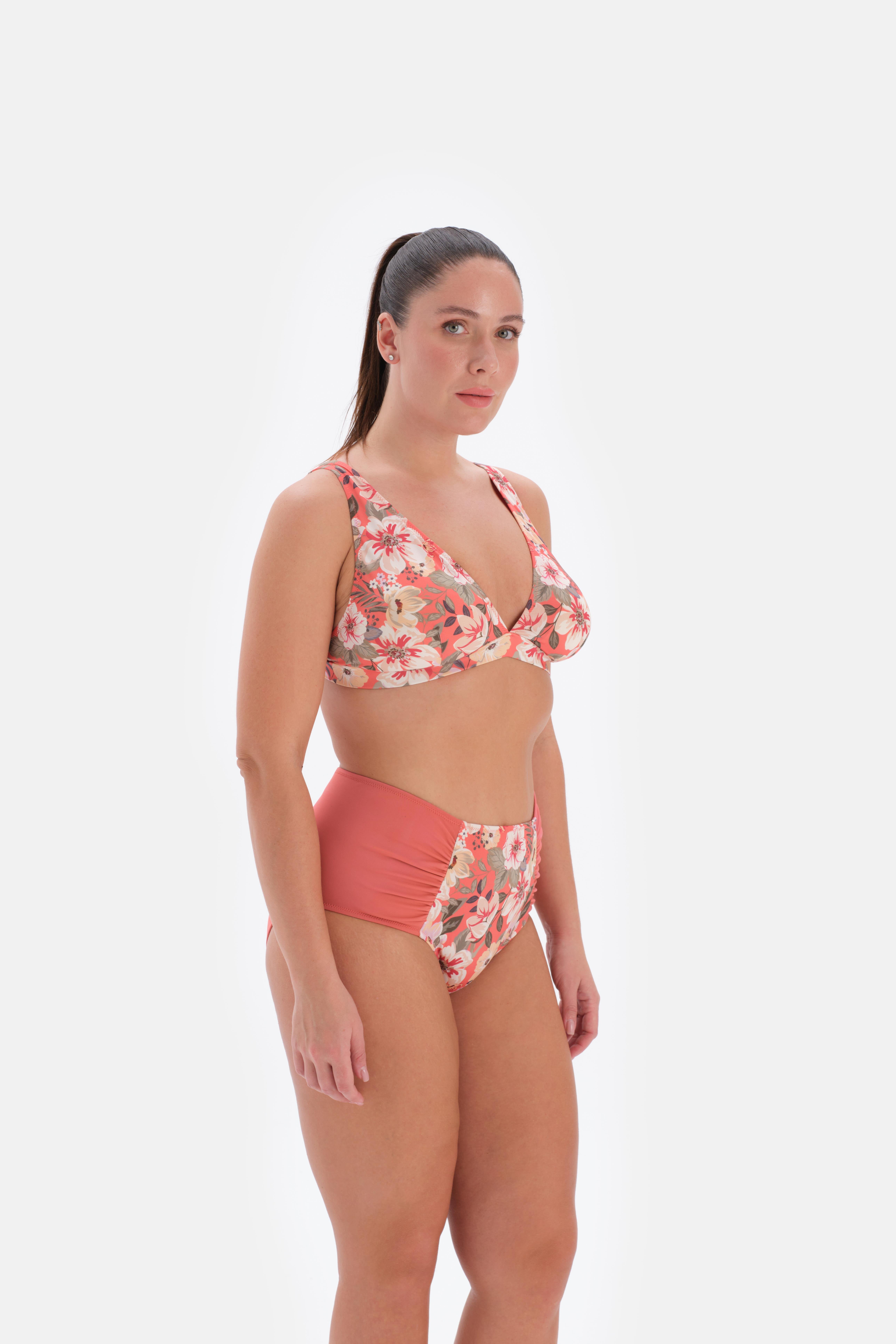 mayostoreErosToparlayıcı Bikini ModelleriEros Yüksek Bel Toparlayıcı Üçgen Bikini Takımı Desenli 3246BK