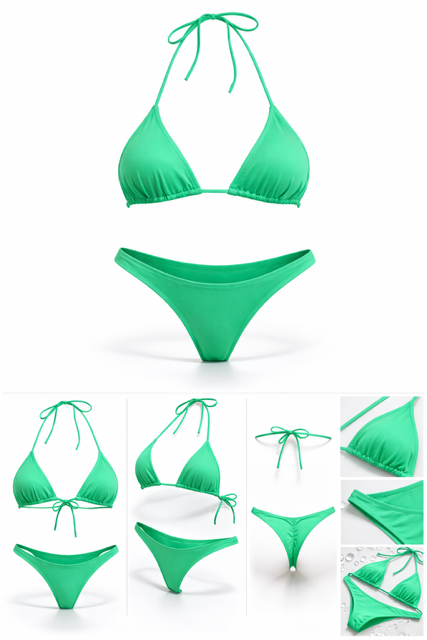 mayostoreRIVAMAREÜçgen Bikini ModelleriBrazilian Üçgen Bikini Takımı Yeşil 1001-56
