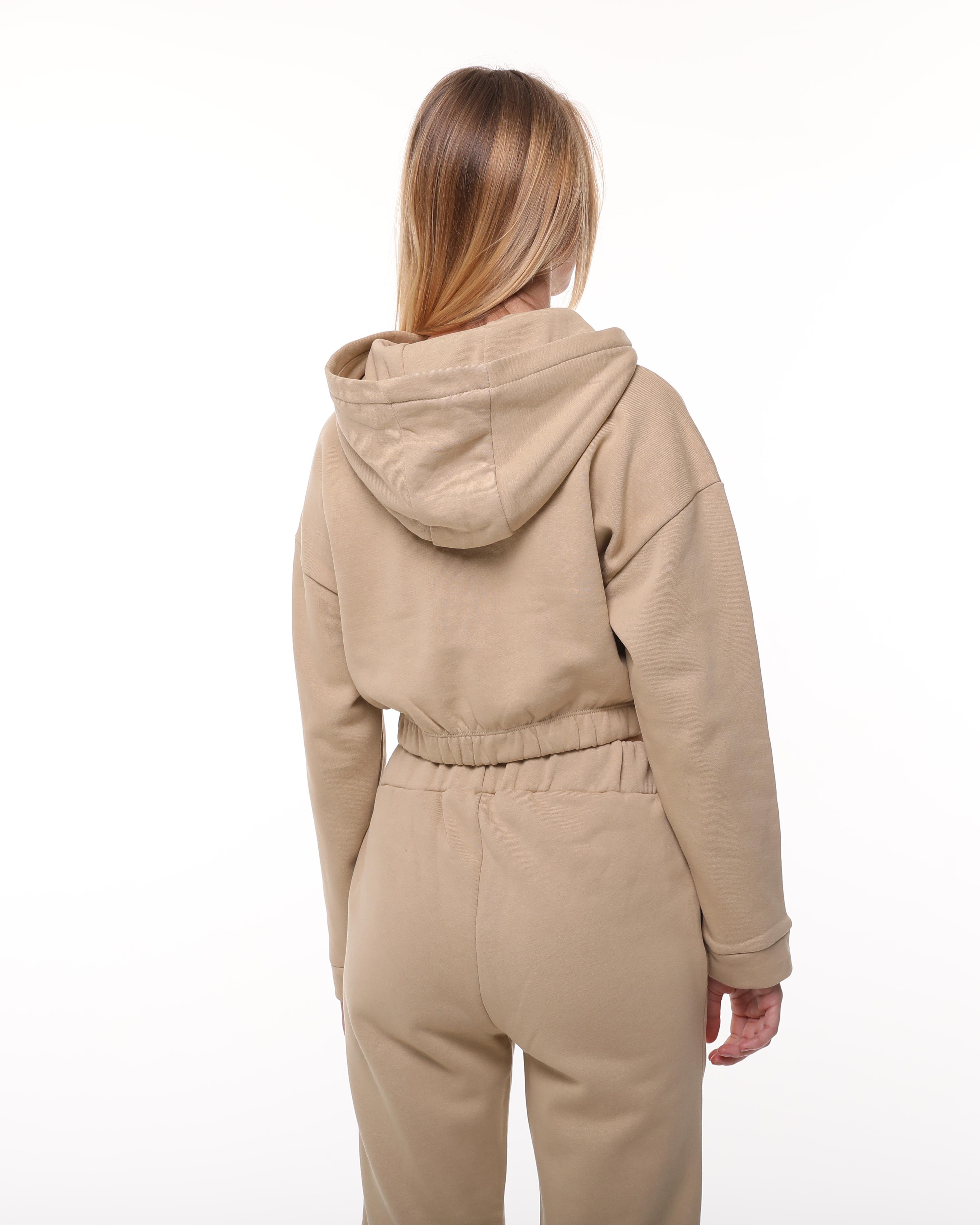 Bej Şardonlu Sweatshirt