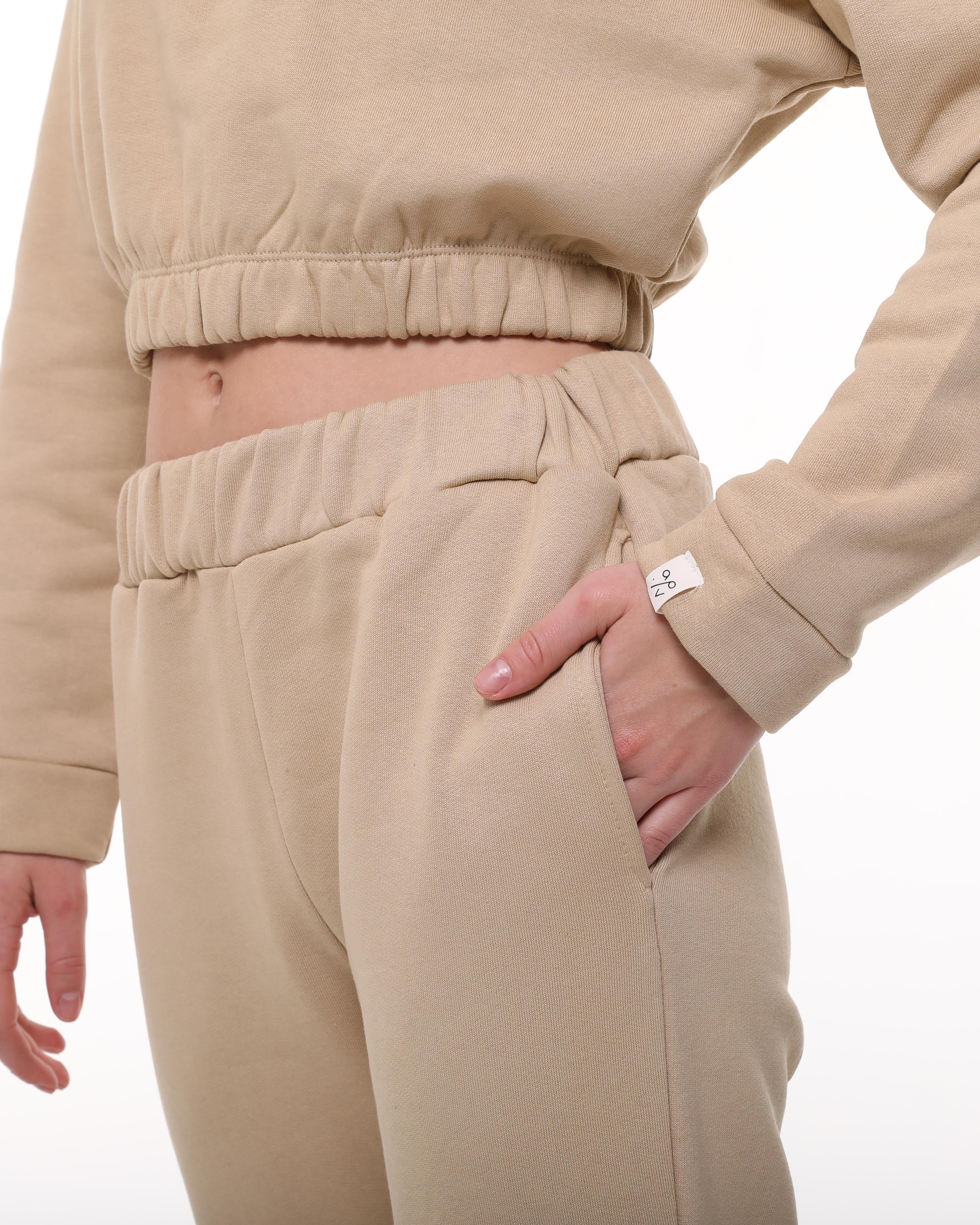 Bej Şardonlu Sweatshirt