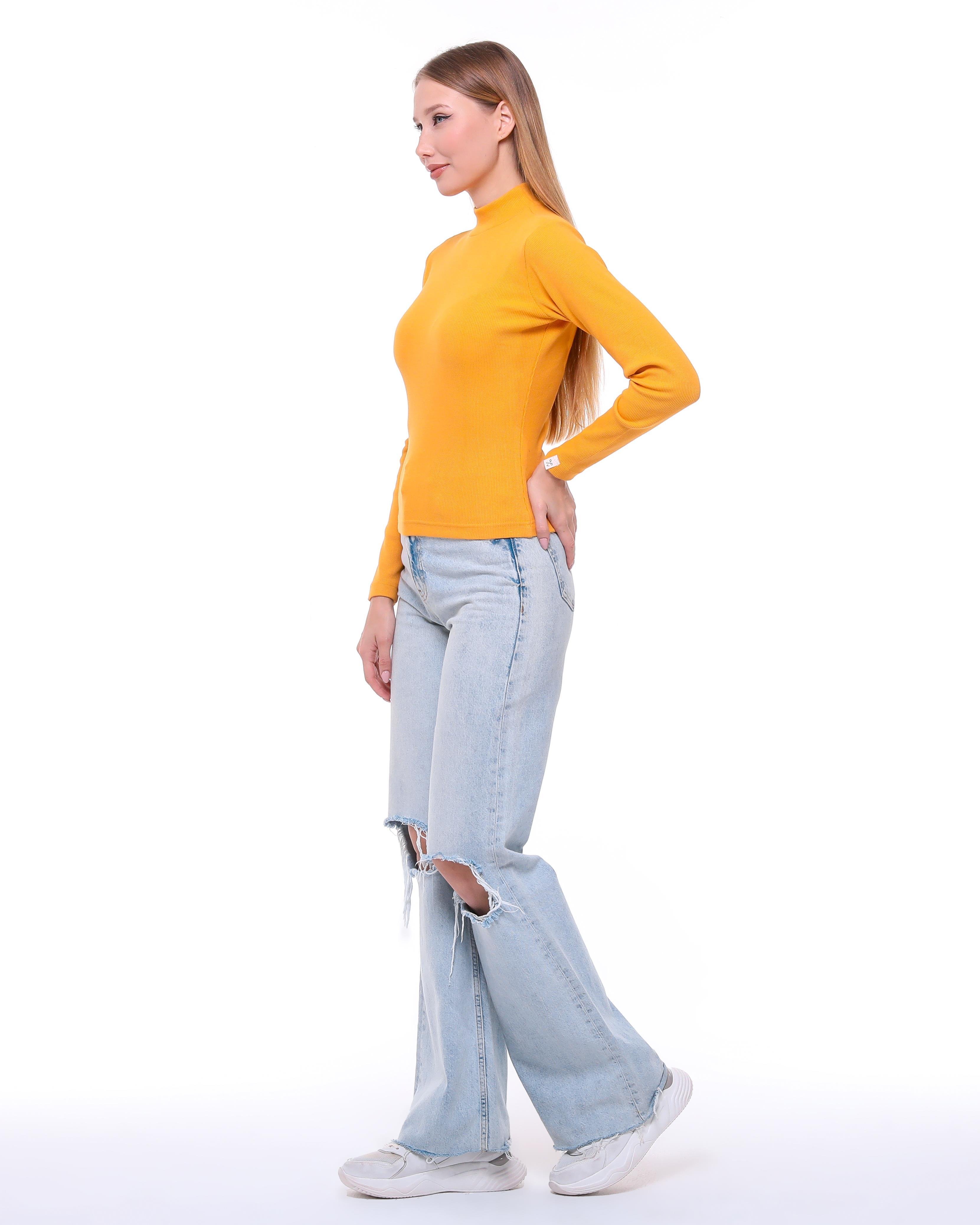 Hardal Renk Yarım Balıkçı Kaşkorse Body