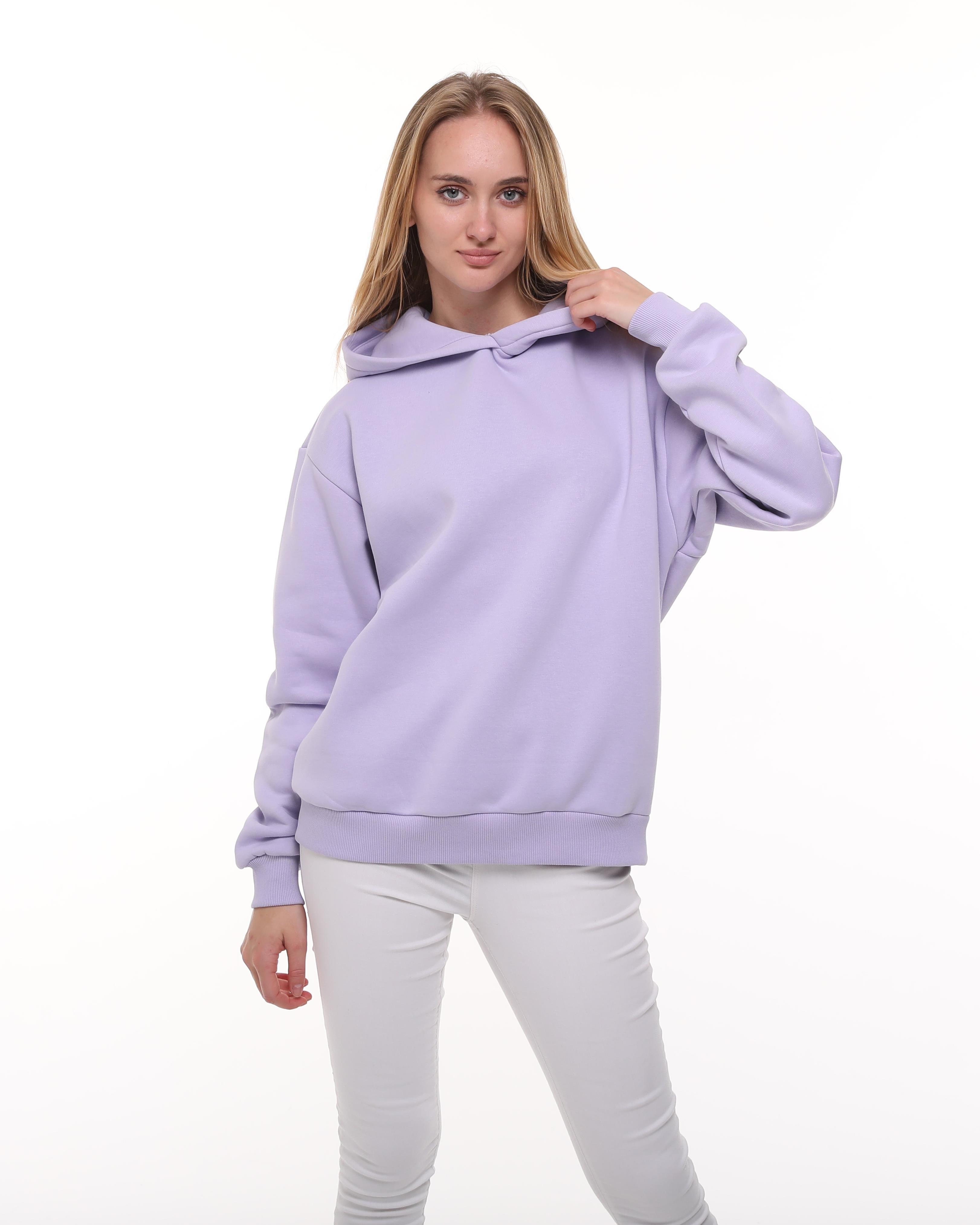 Lila Oversize Şardonlu Sweatshirt