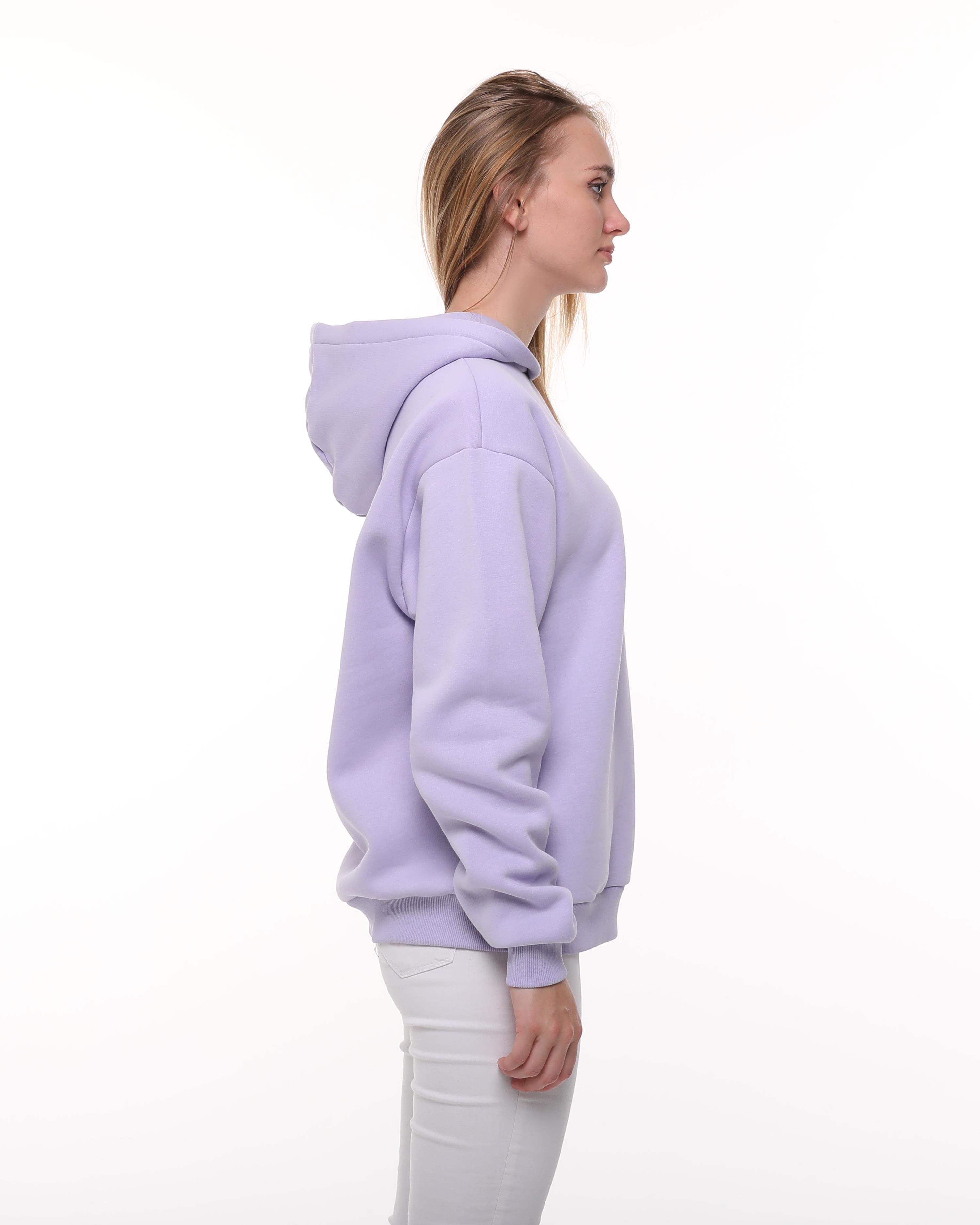 Lila Oversize Şardonlu Sweatshirt