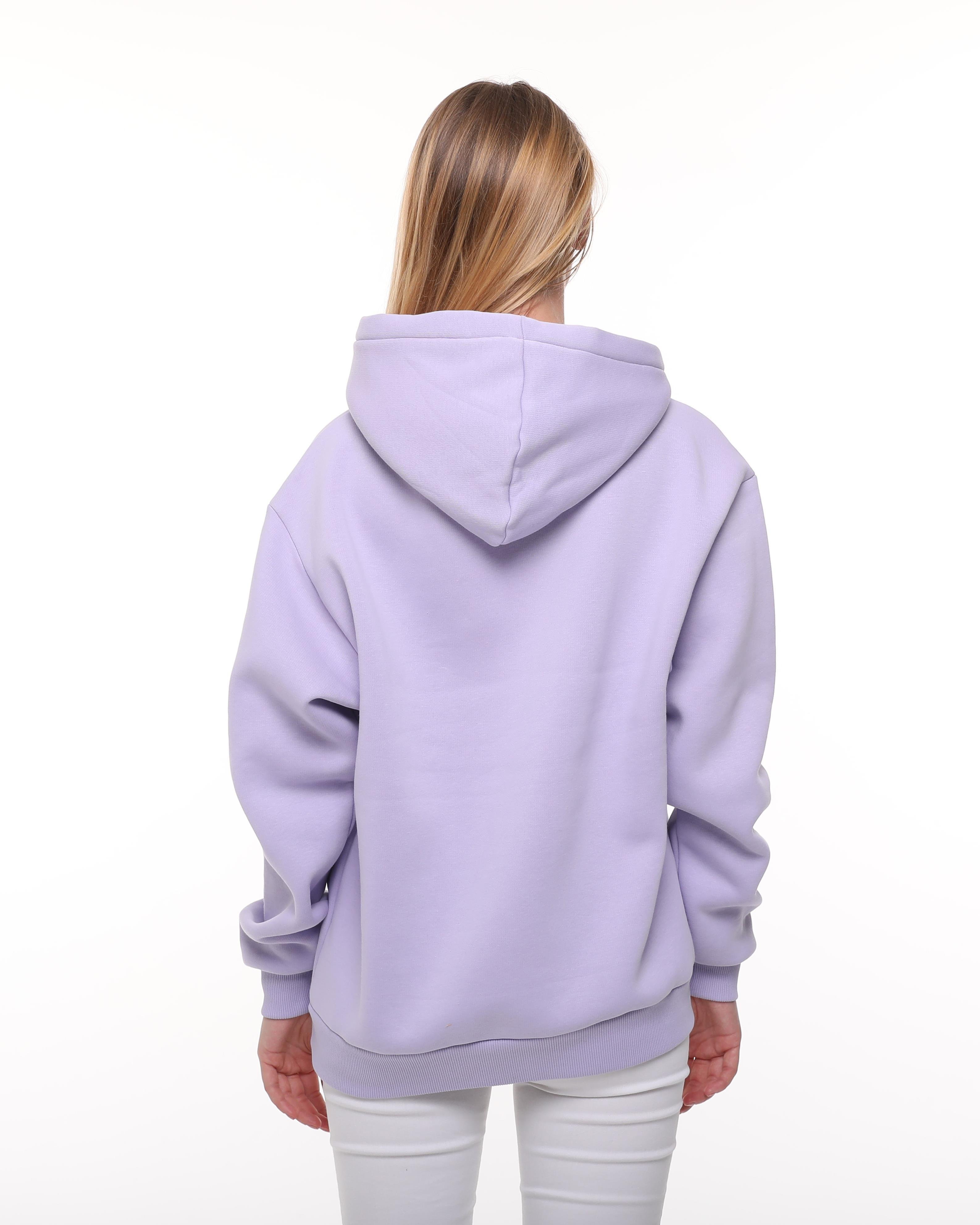 Lila Oversize Şardonlu Sweatshirt