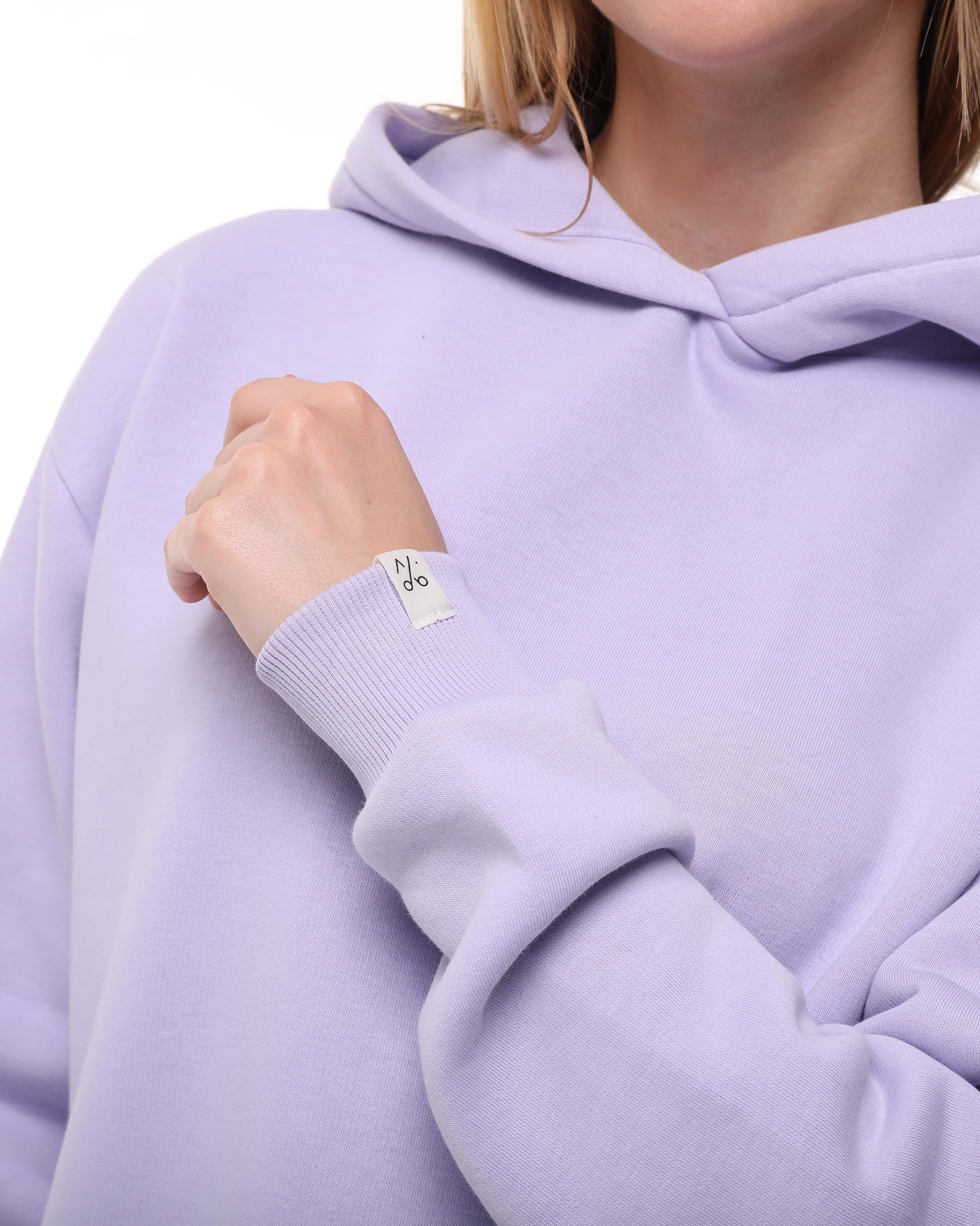 Lila Oversize Şardonlu Sweatshirt