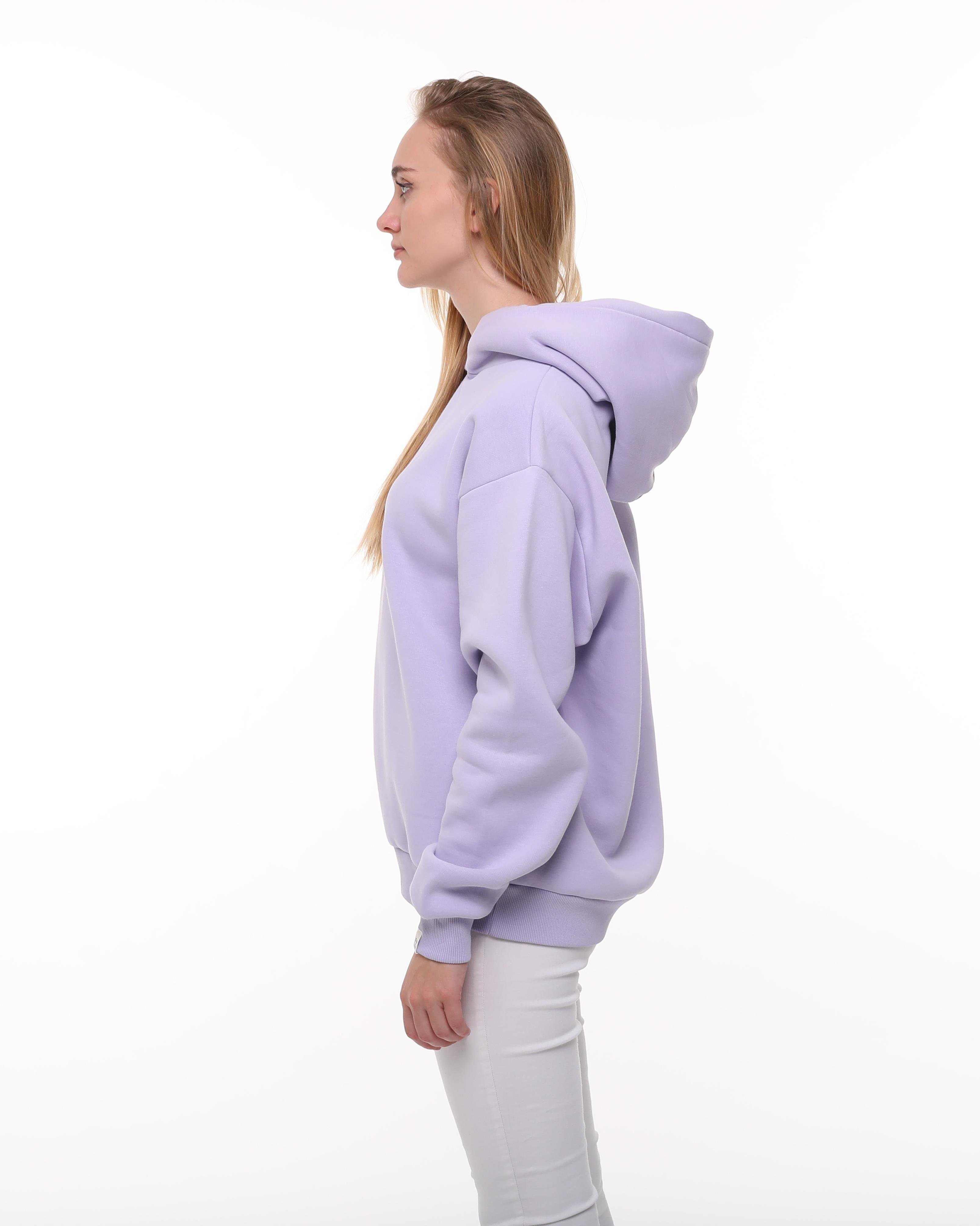 Lila Oversize Şardonlu Sweatshirt