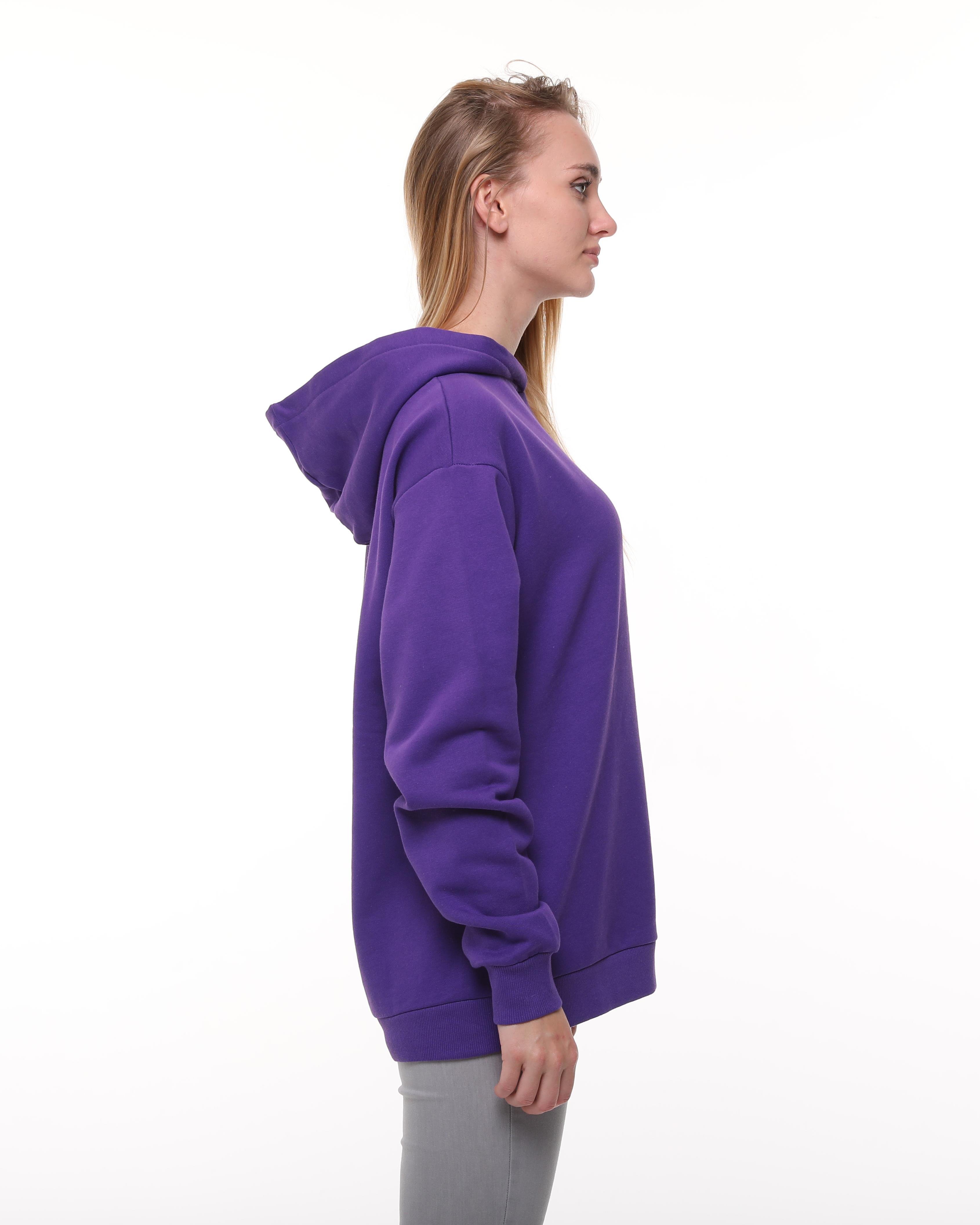 Mor Oversize Şardonlu Sweatshirt