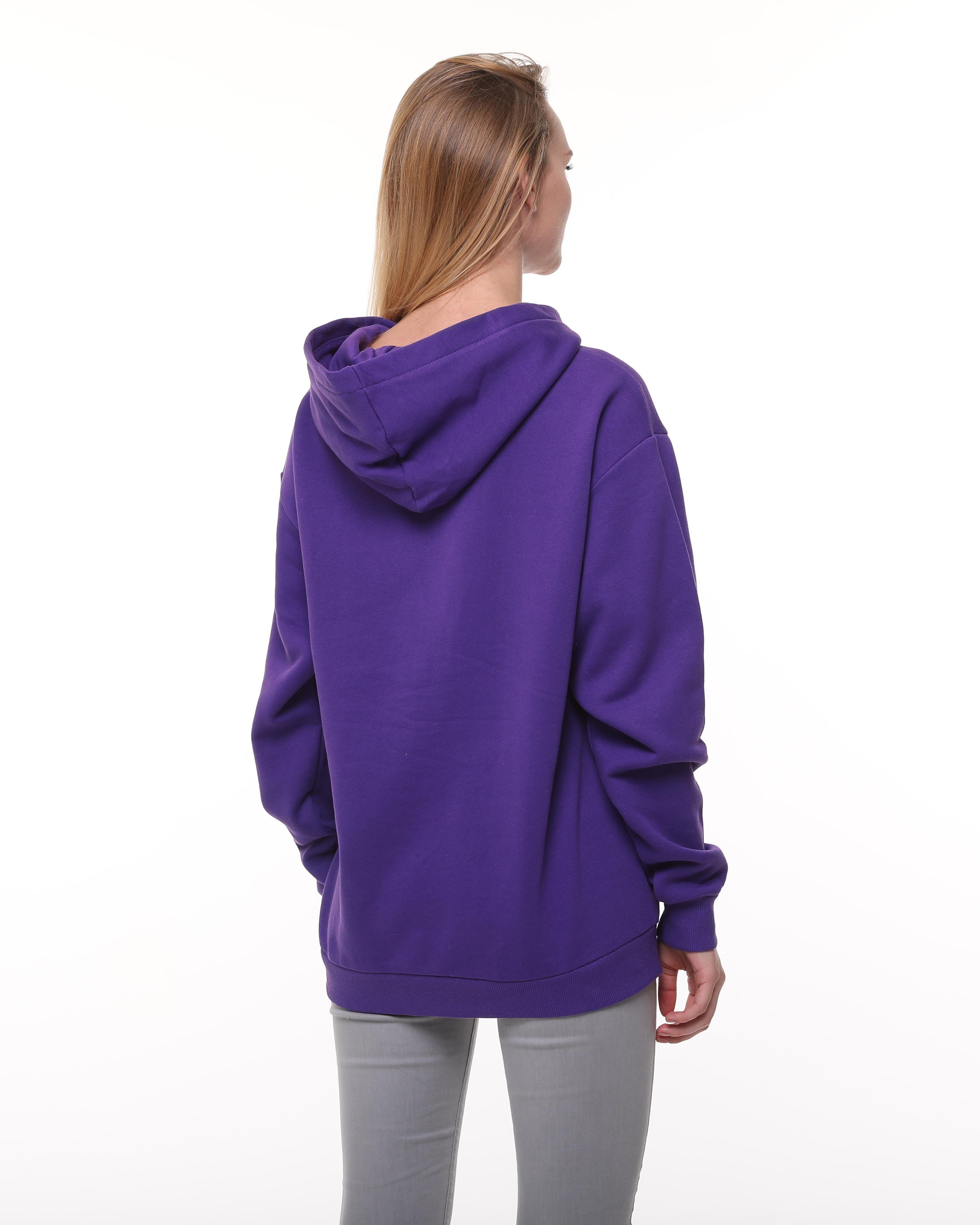 Mor Oversize Şardonlu Sweatshirt