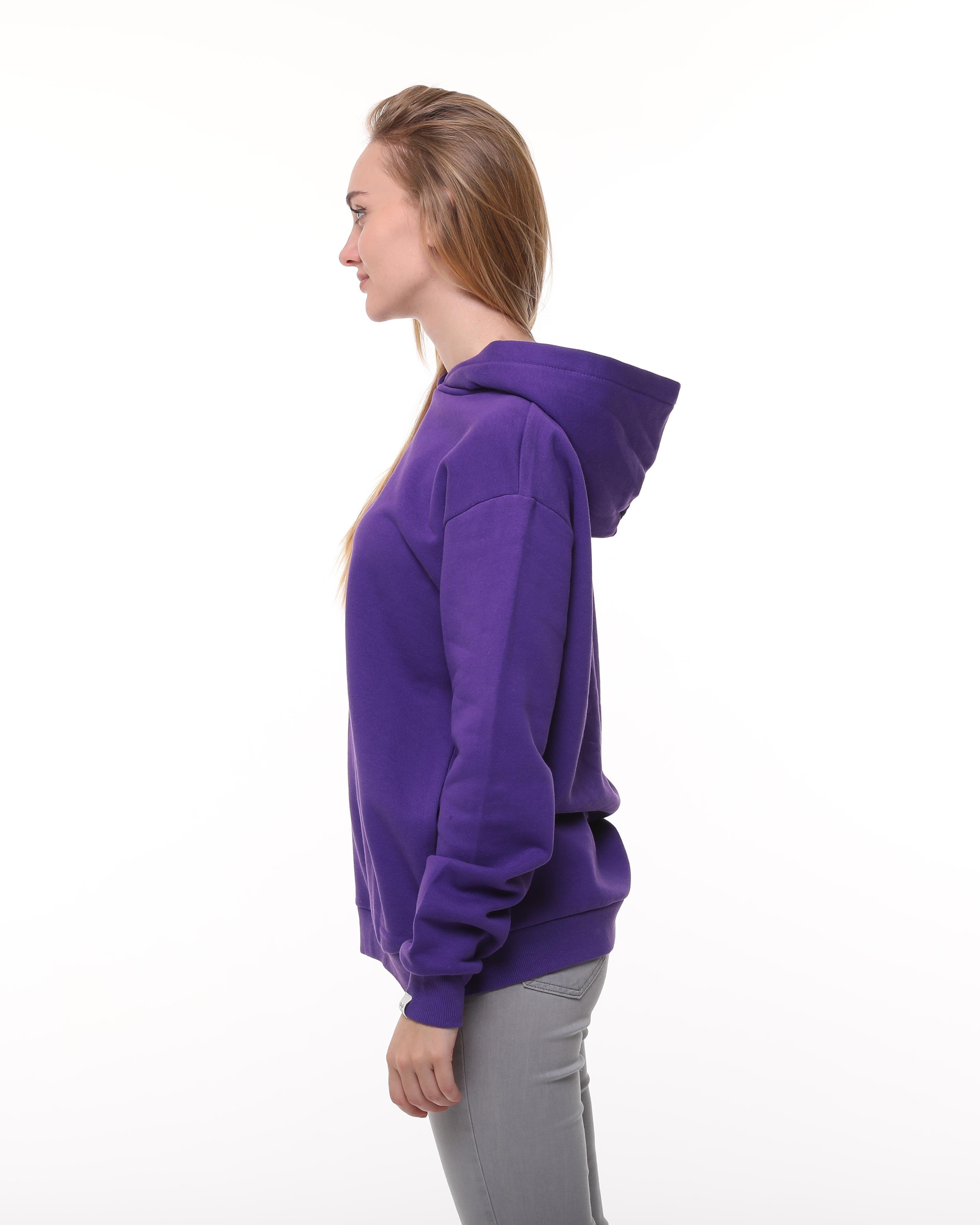 Mor Oversize Şardonlu Sweatshirt