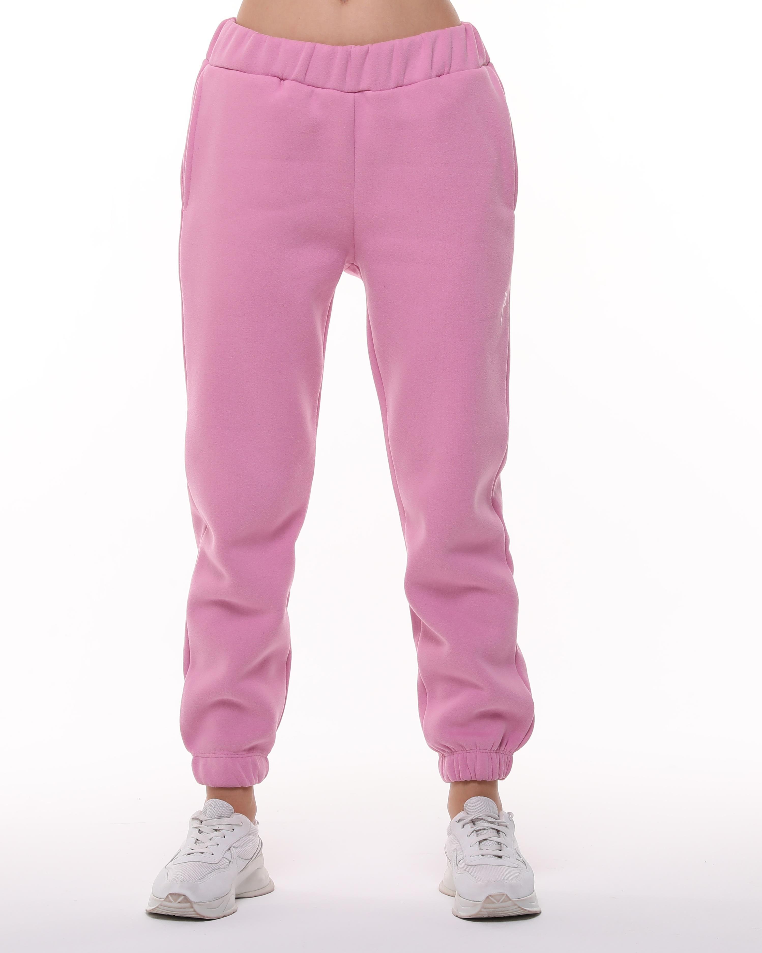 Pembe Jogger Şardonlu Eşofman Altı