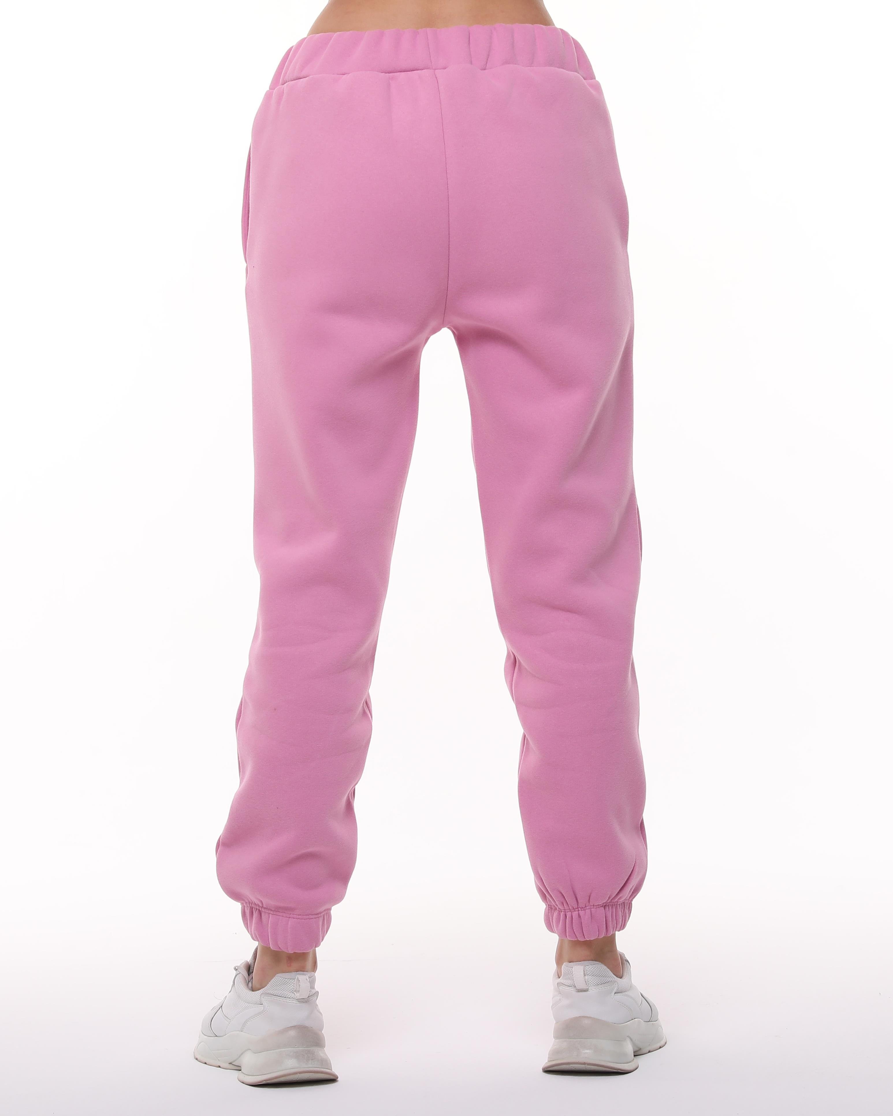 Pembe Jogger Şardonlu Eşofman Altı