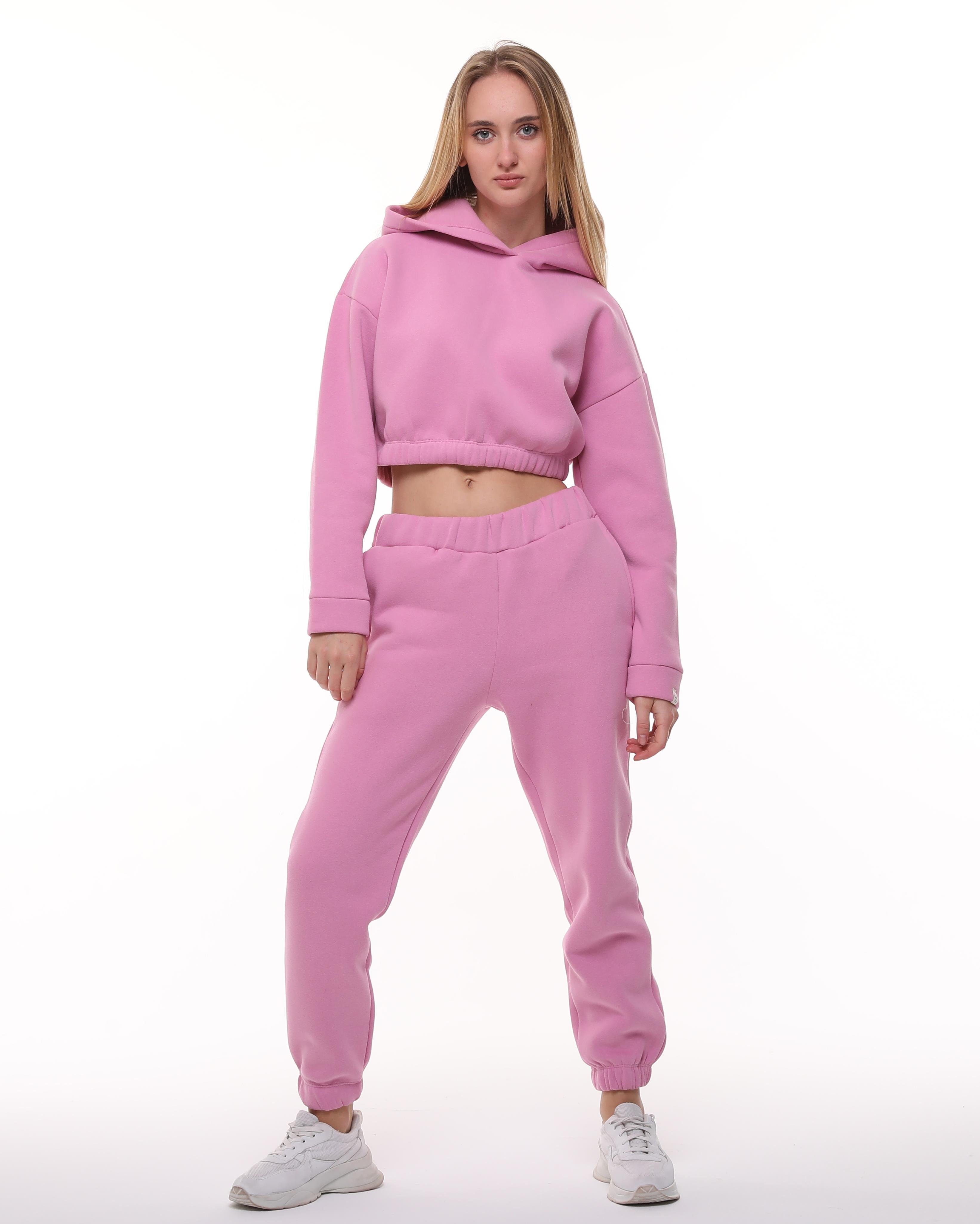 Pembe Şardonlu Sweatshirt