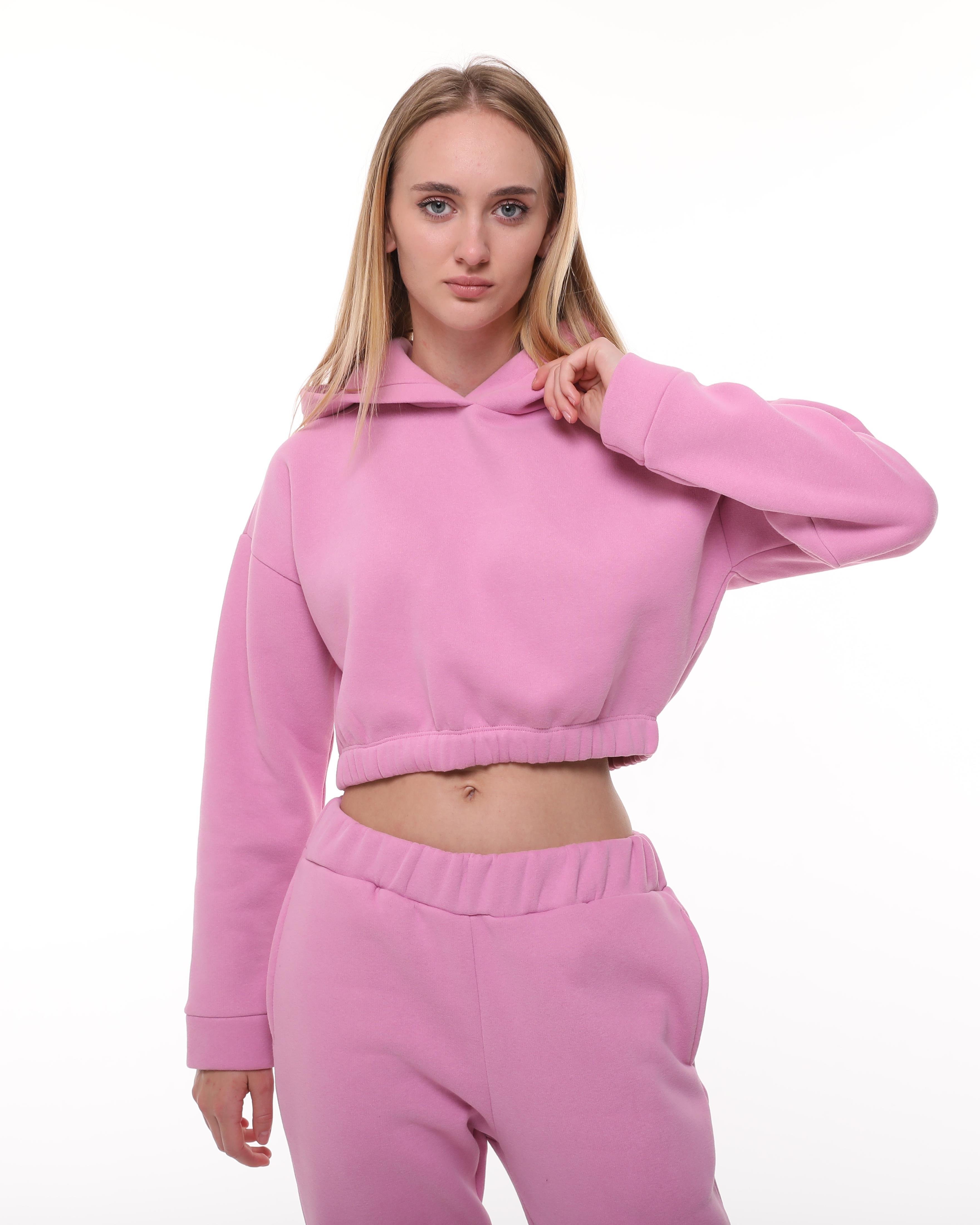 Pembe Şardonlu Sweatshirt