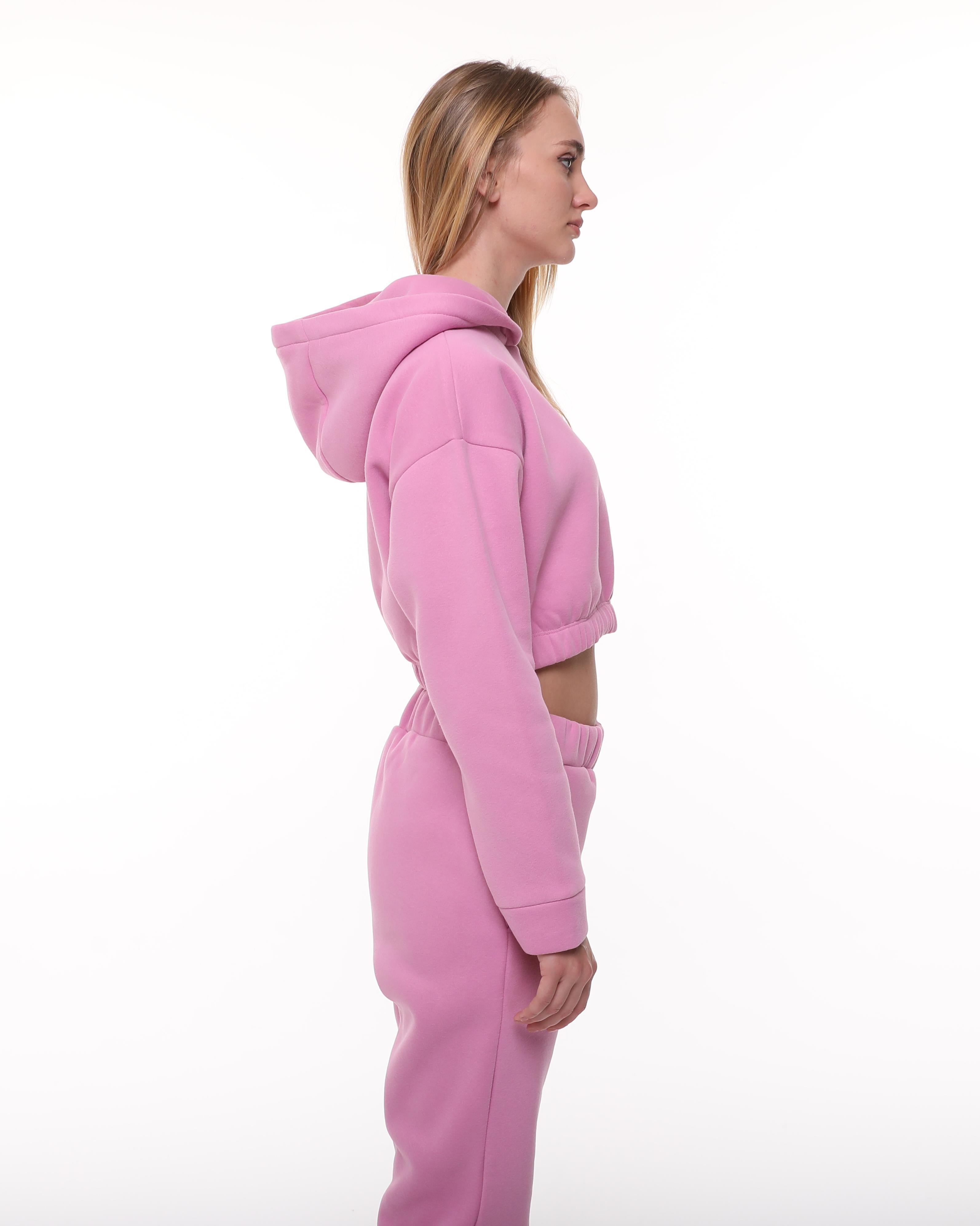 Pembe Şardonlu Sweatshirt