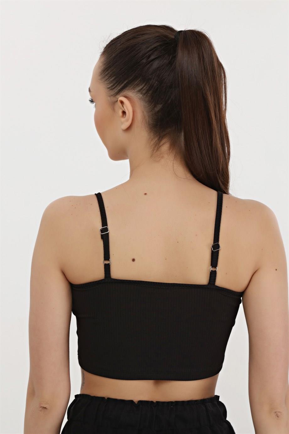 Siyah Renk Crop