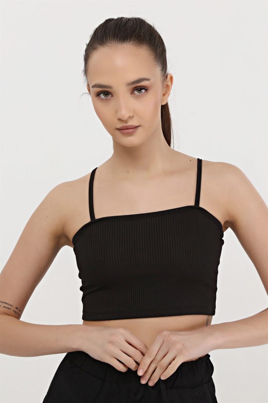 Siyah Renk Crop
