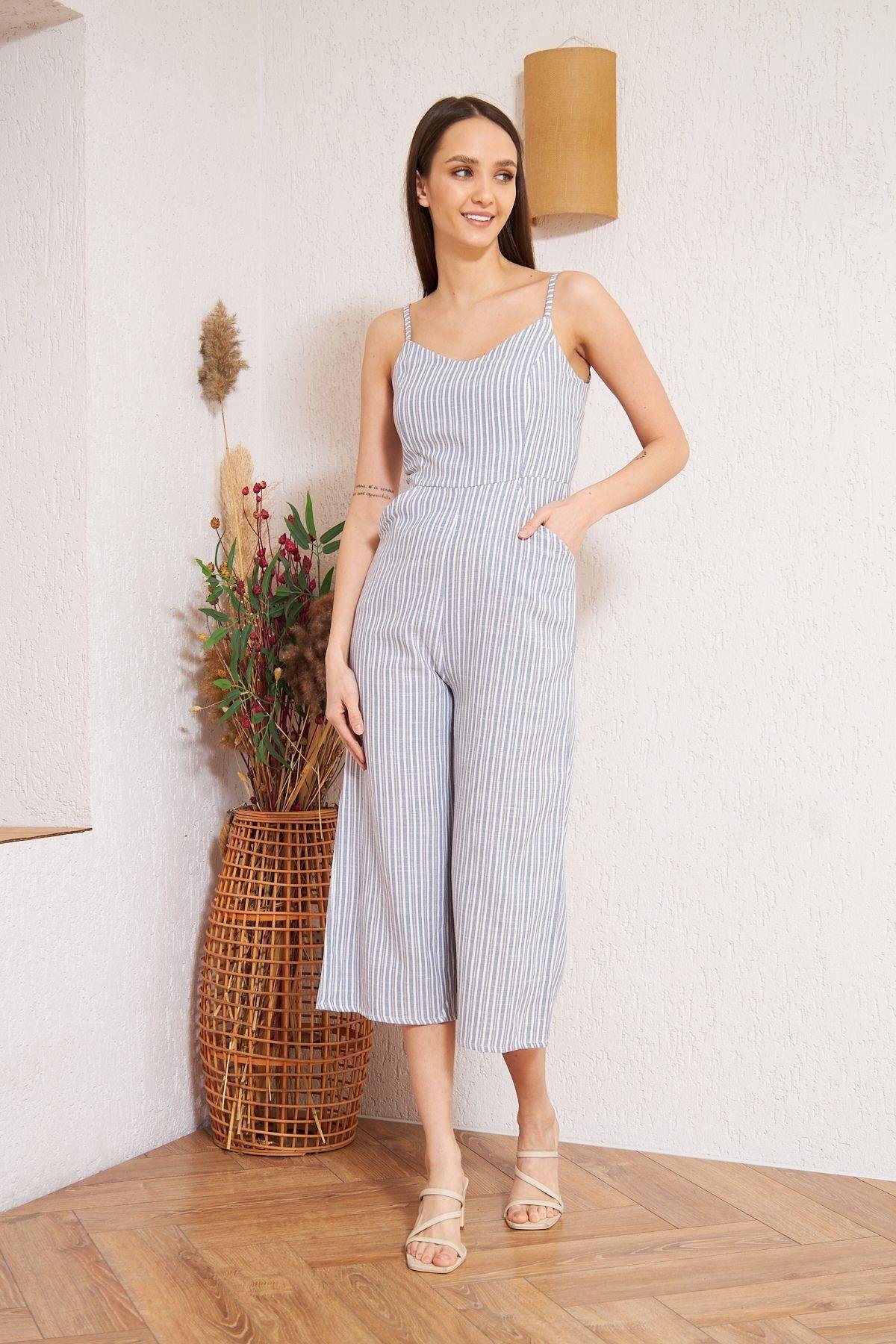Mavi Çizgili Tulum DM4000