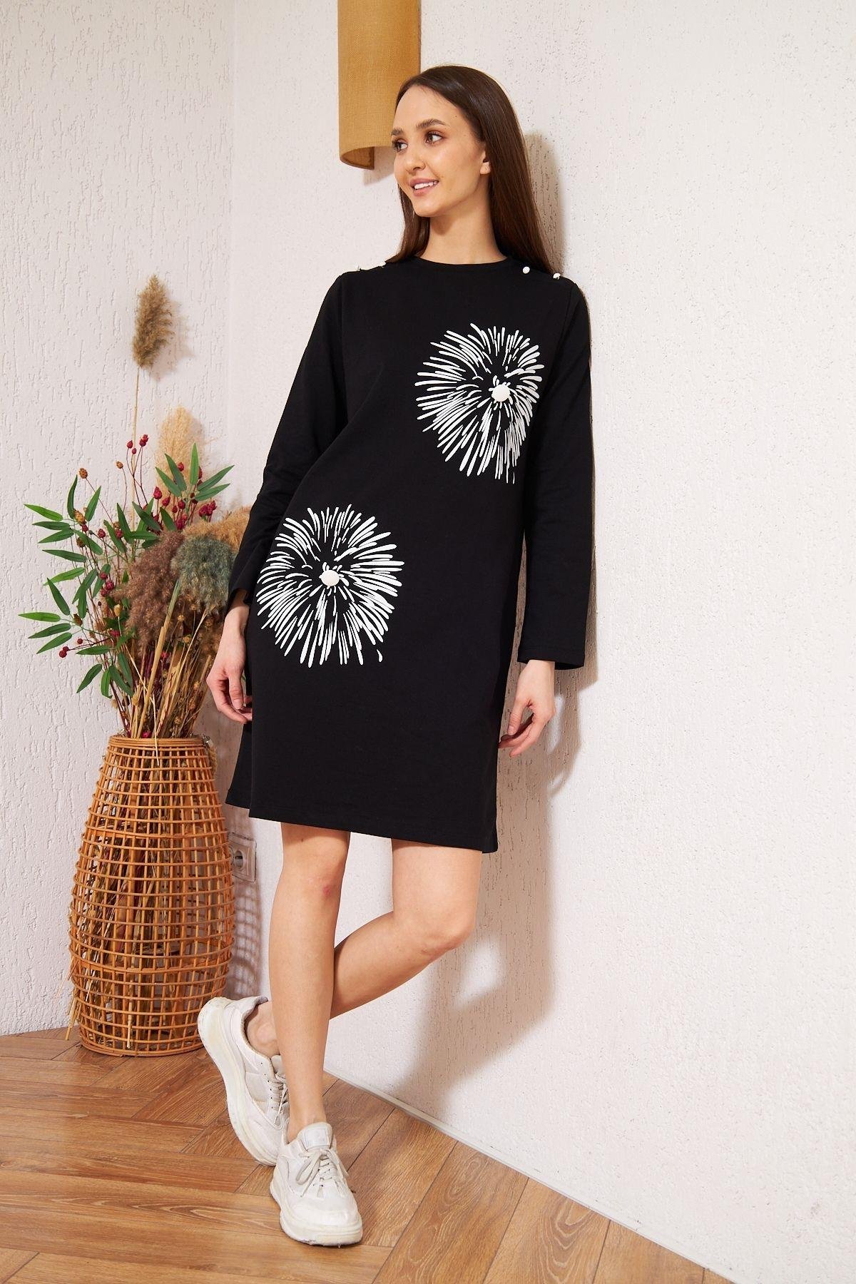 Siyah Düğme Detaylı Tunik DM60346