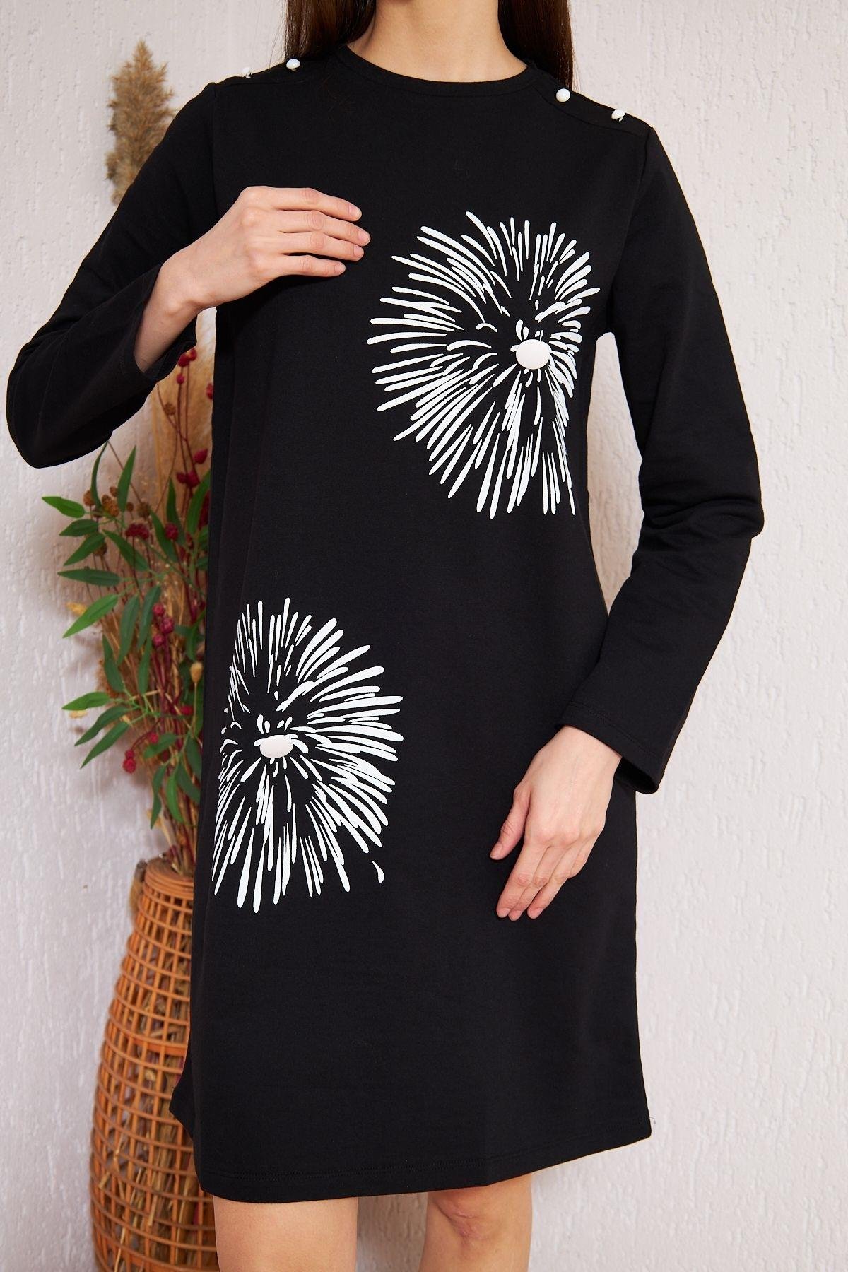 Siyah Düğme Detaylı Tunik DM60346
