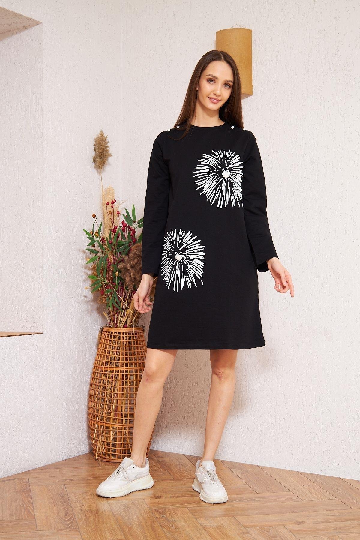 Siyah Düğme Detaylı Tunik DM60346